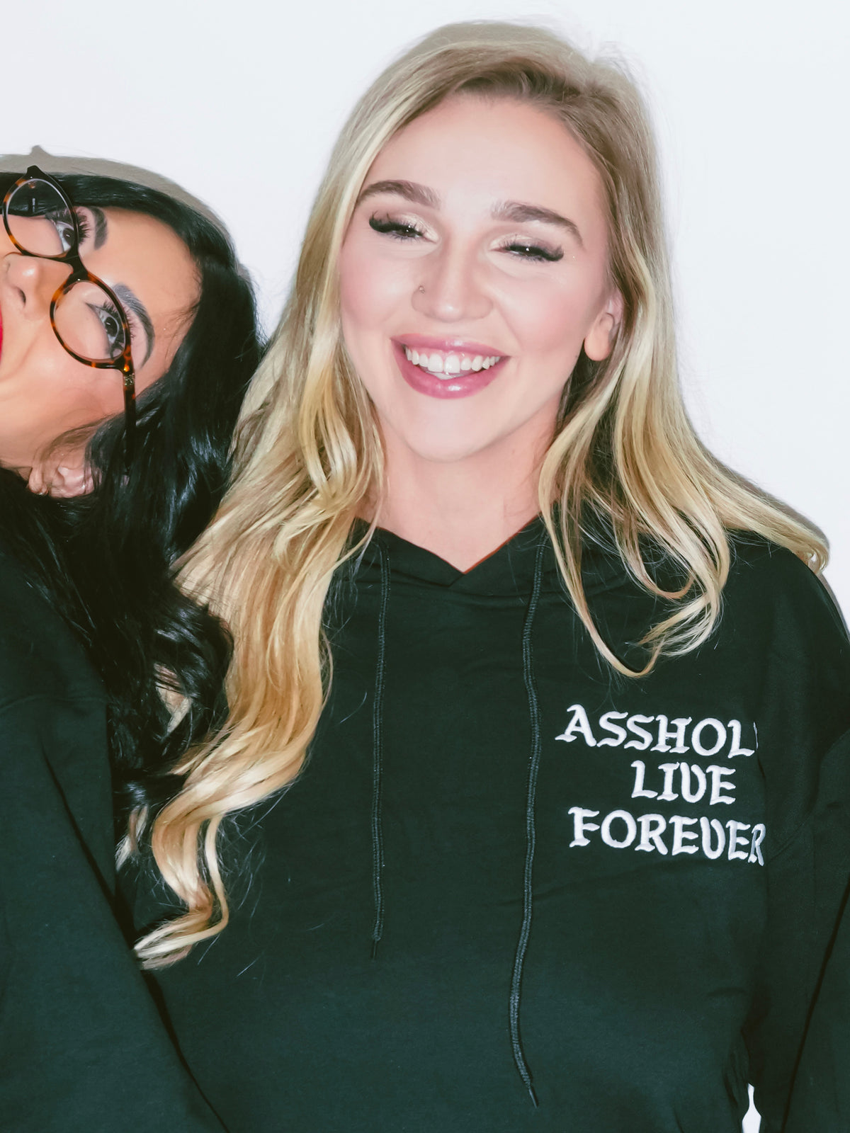 Assholes Live Forever Black/White - Embroidered Hoodie