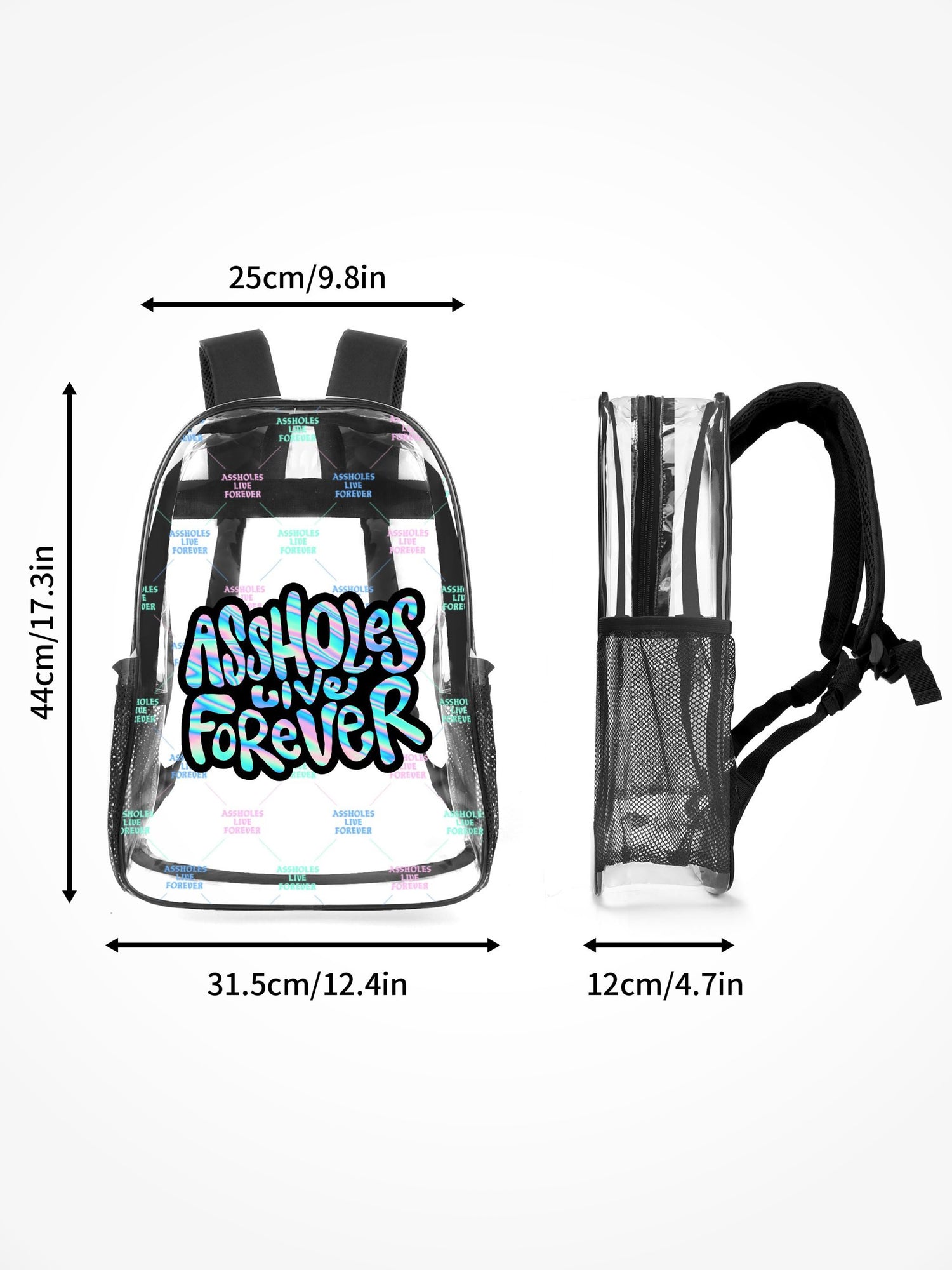 Transparent Backpack - ALF Holographic/Pastel