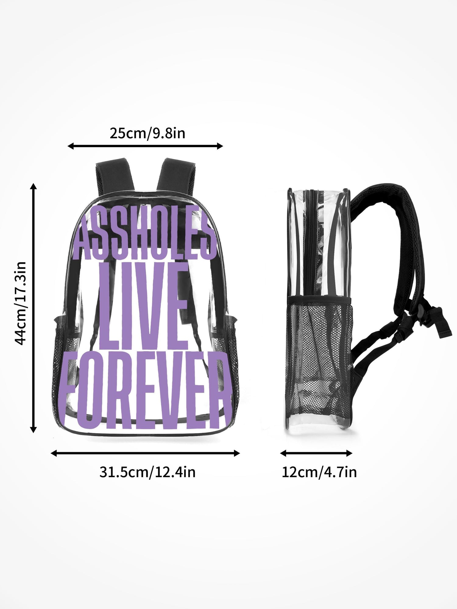Transparent Backpack - Purple ALF Wave