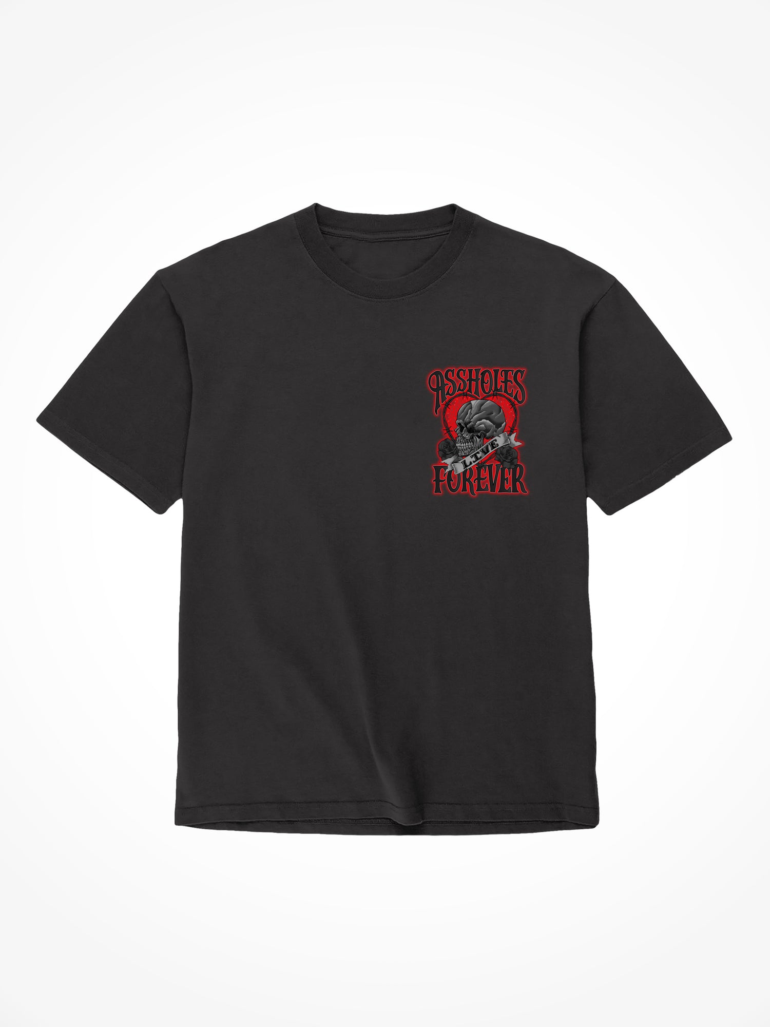 ALF Skull Heart Red - Black T-Shirt