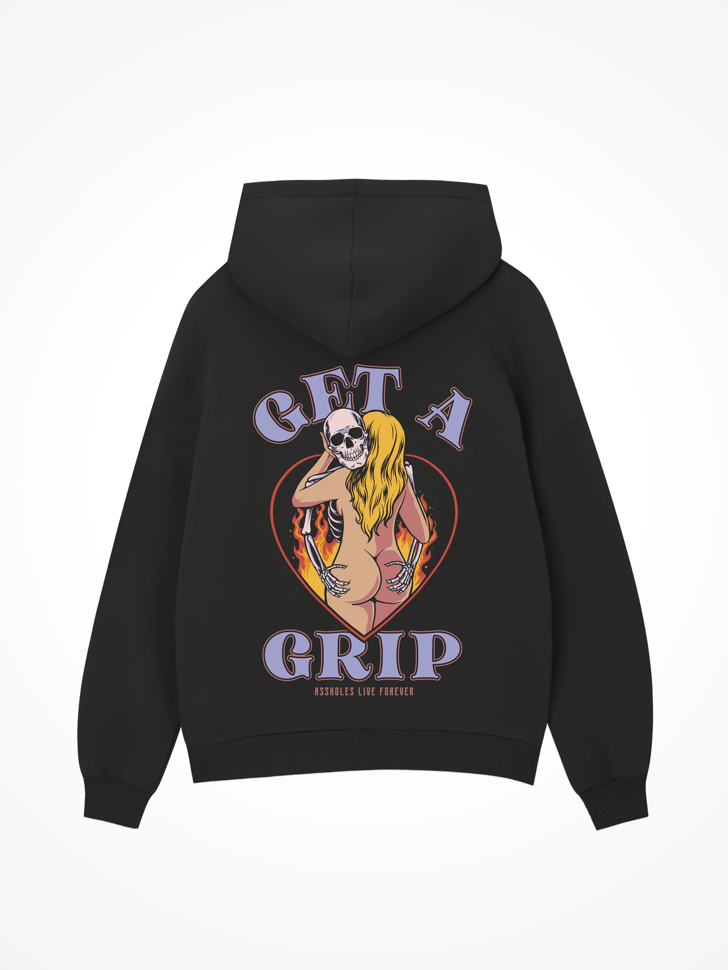 Get a Grip Skull - Black Hoodie