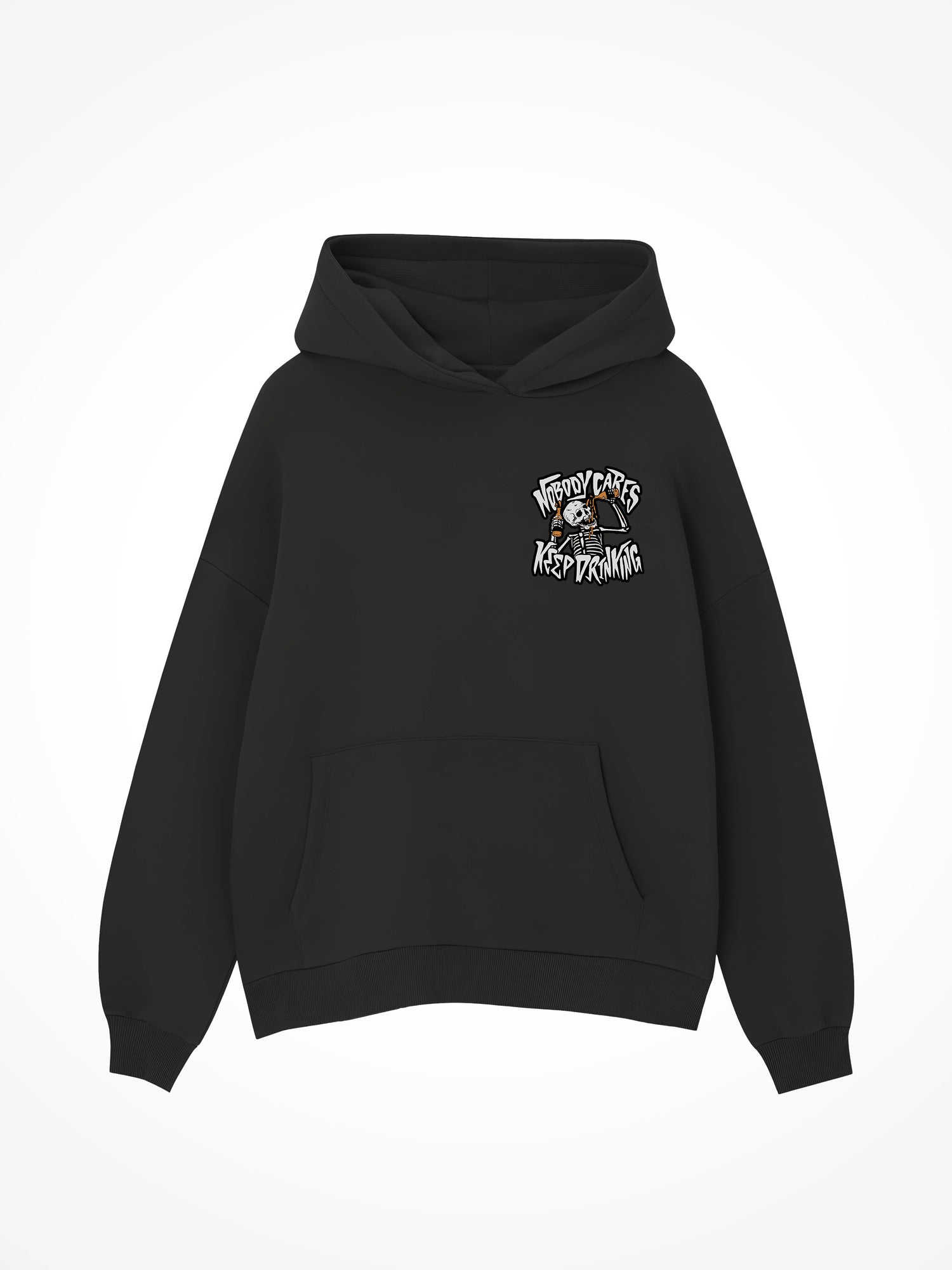 Nobody Cares Skeleton - Black Hoodie