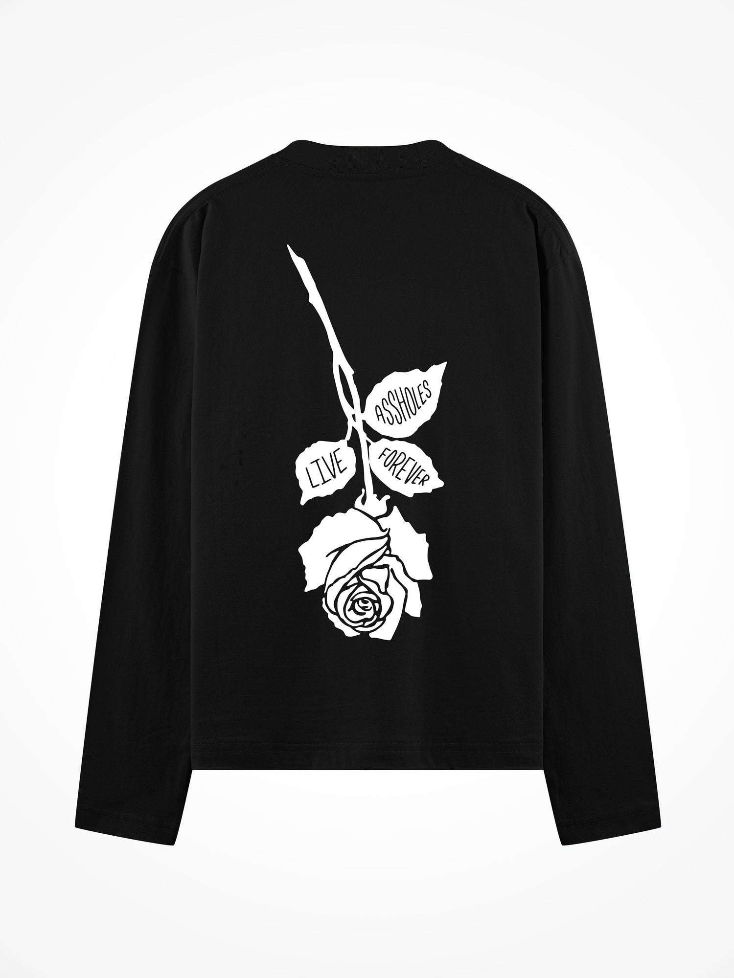 Assholes Rose - Black Long Sleeve Tee