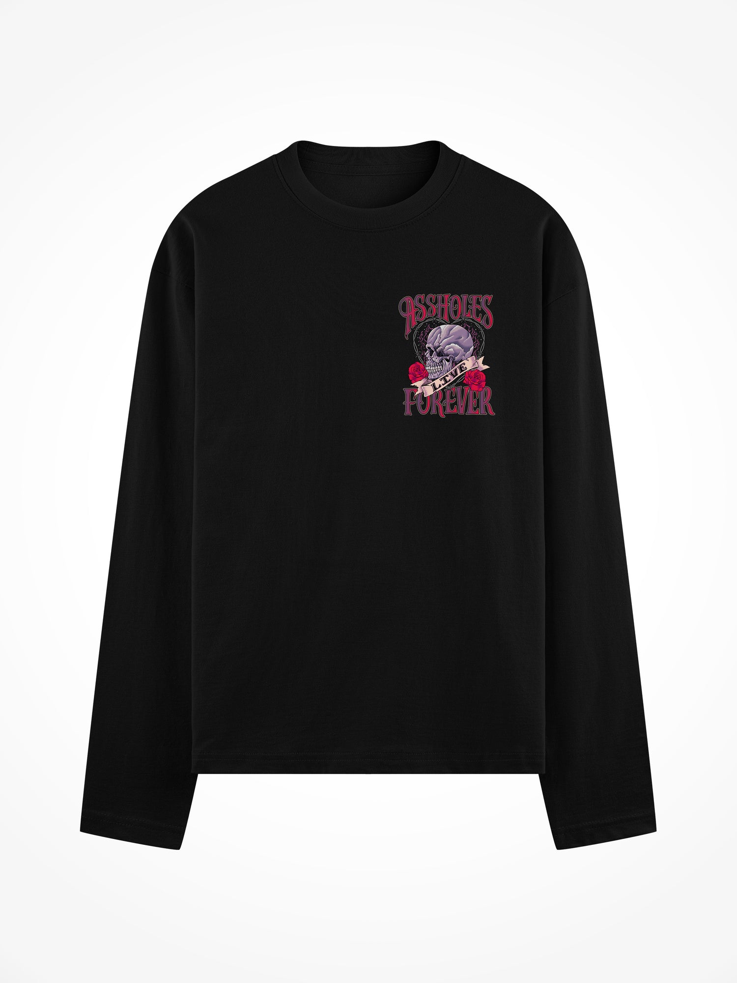 ALF Skull Heart - Black Long Sleeve Tee