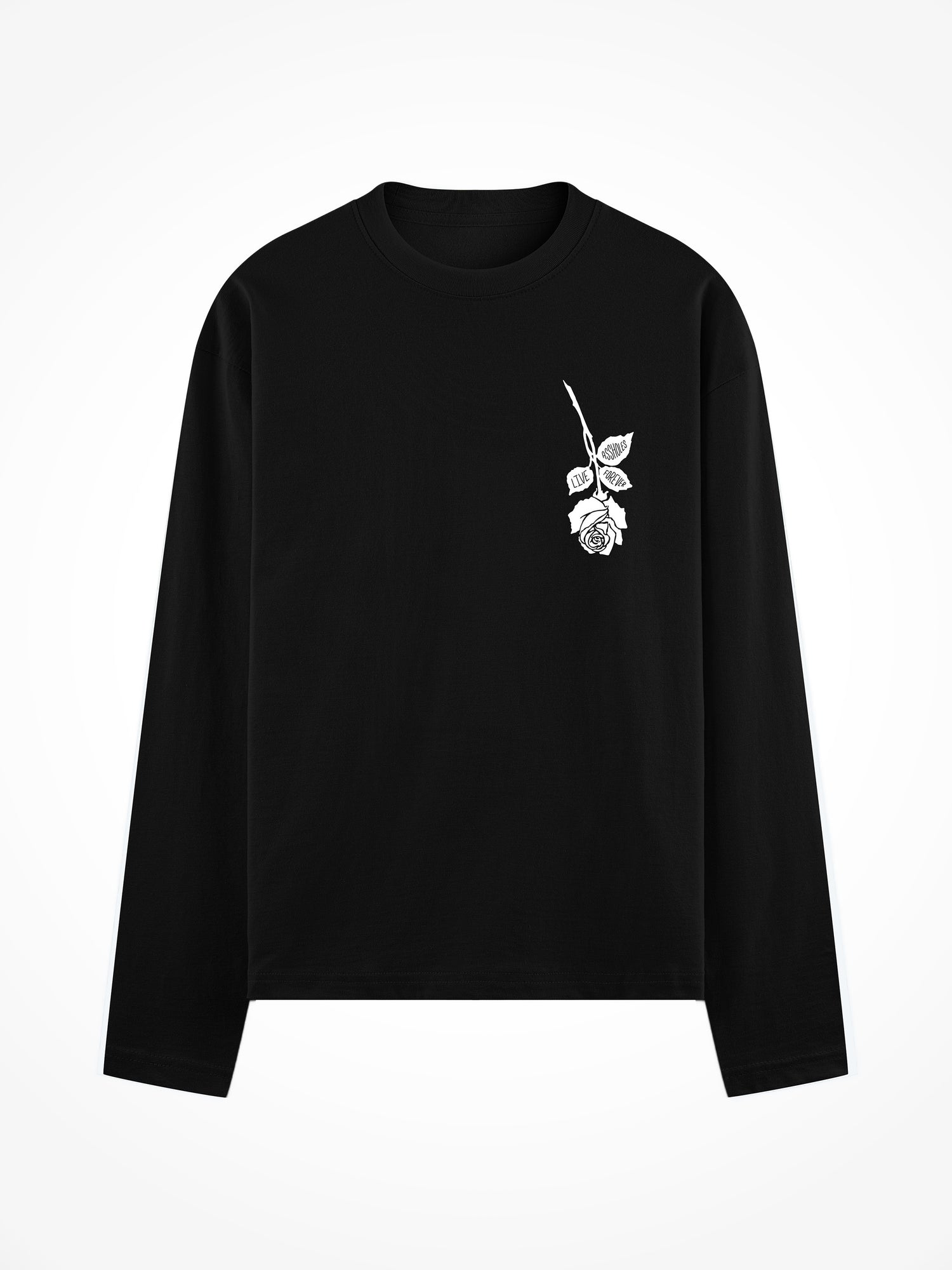 Assholes Rose - Black Long Sleeve Tee