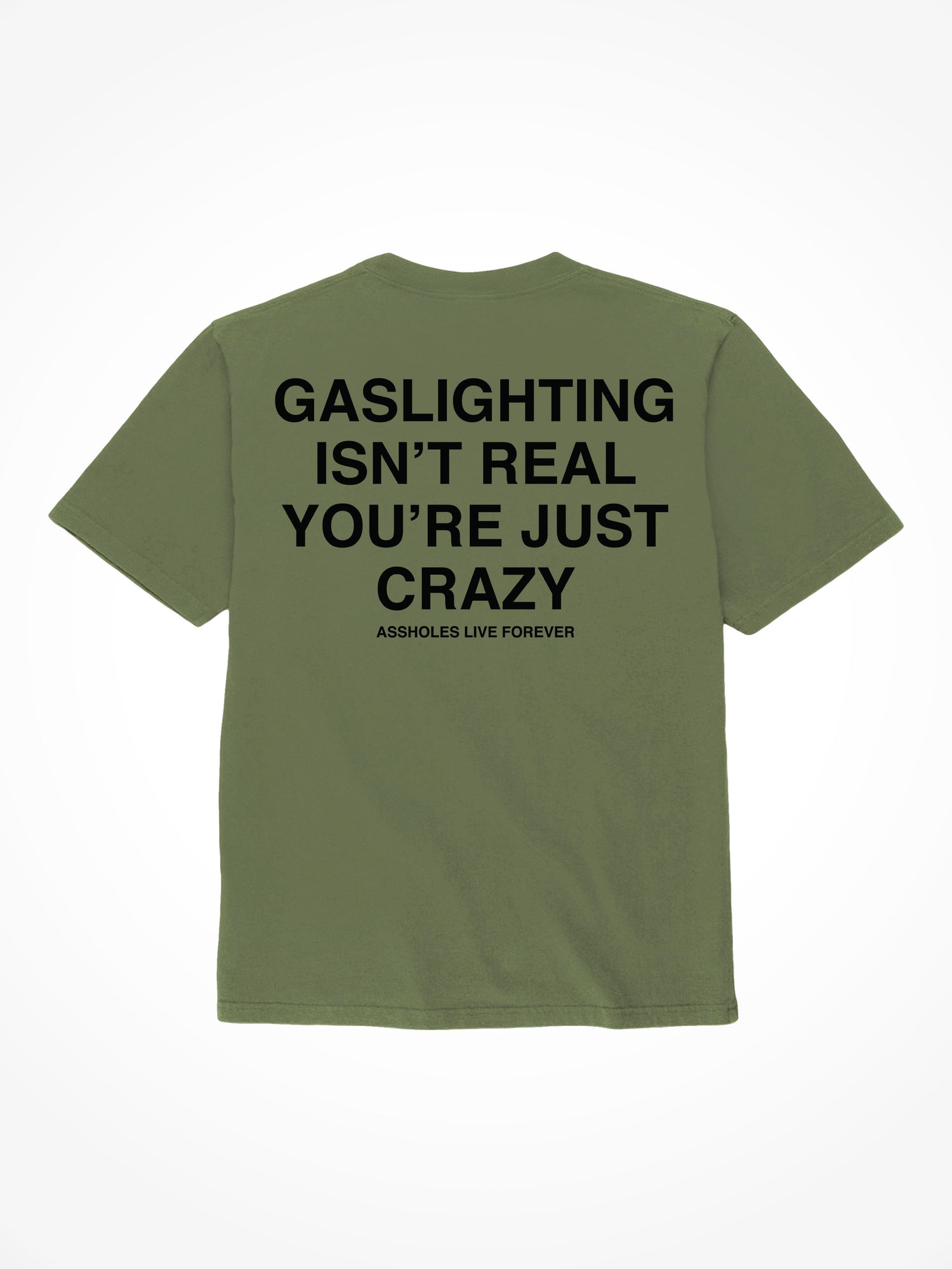 Gaslighting Isnt Real - Military Green T-Shirt