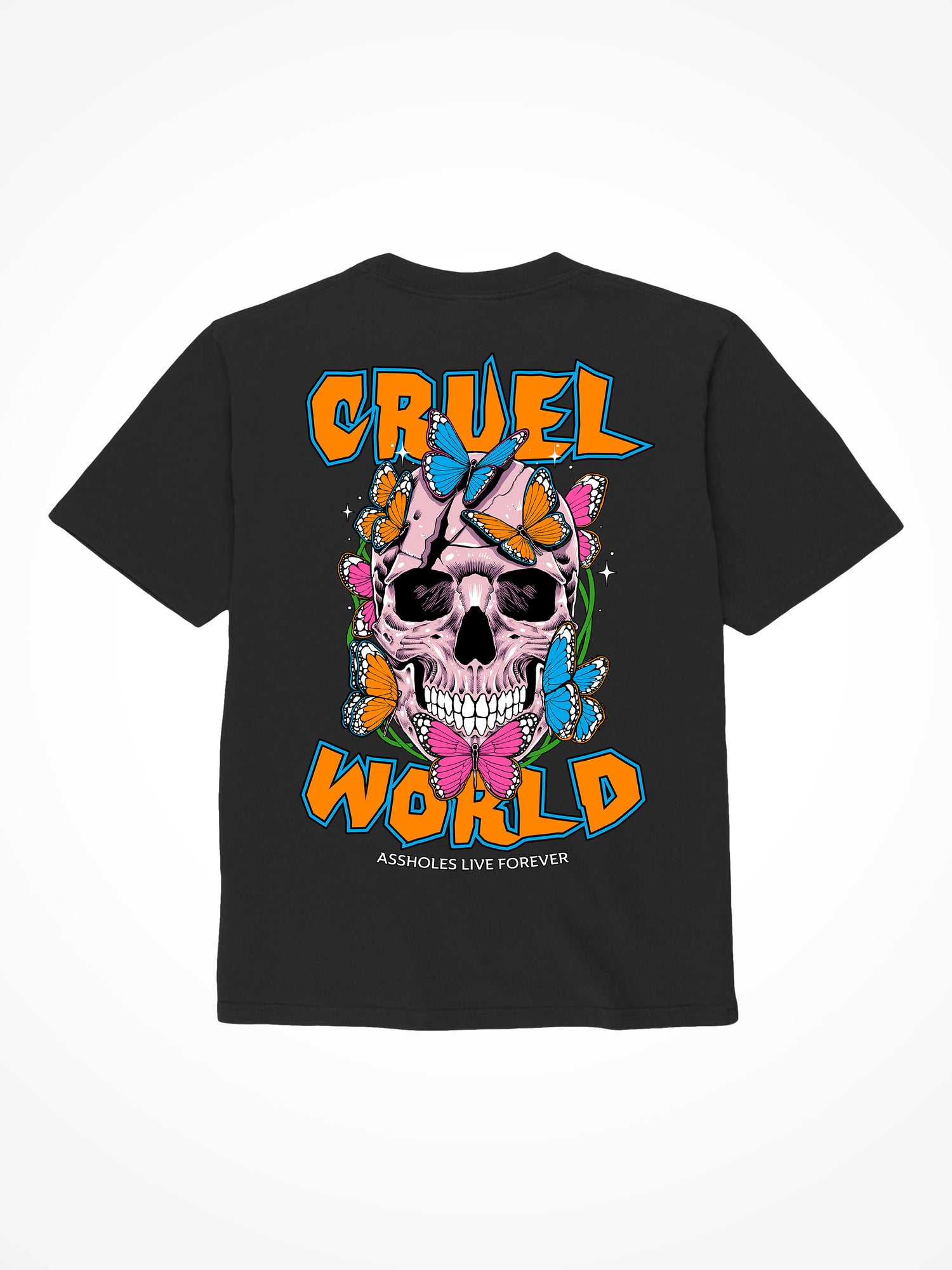 Cruel World Butterfly - Black T-Shirt
