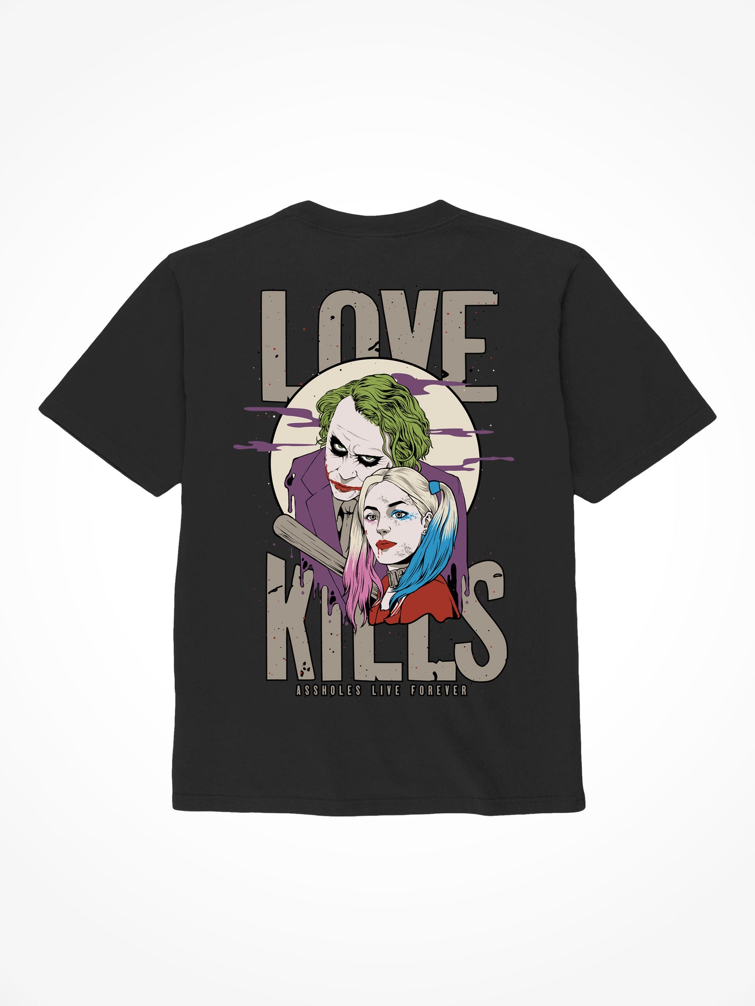 Love Kills Joker - Black T-Shirt