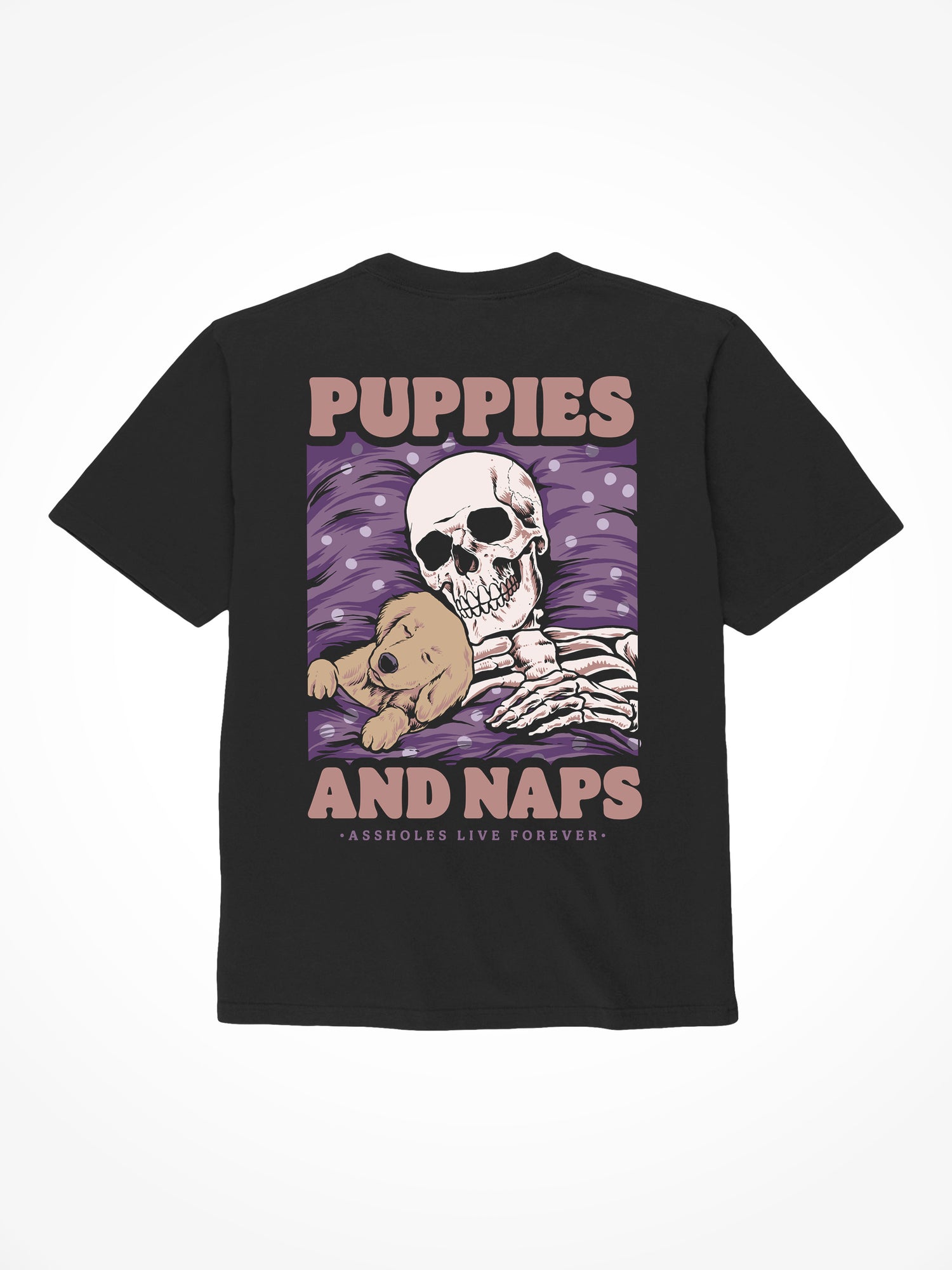 Puppies and Naps - Black T-Shirt