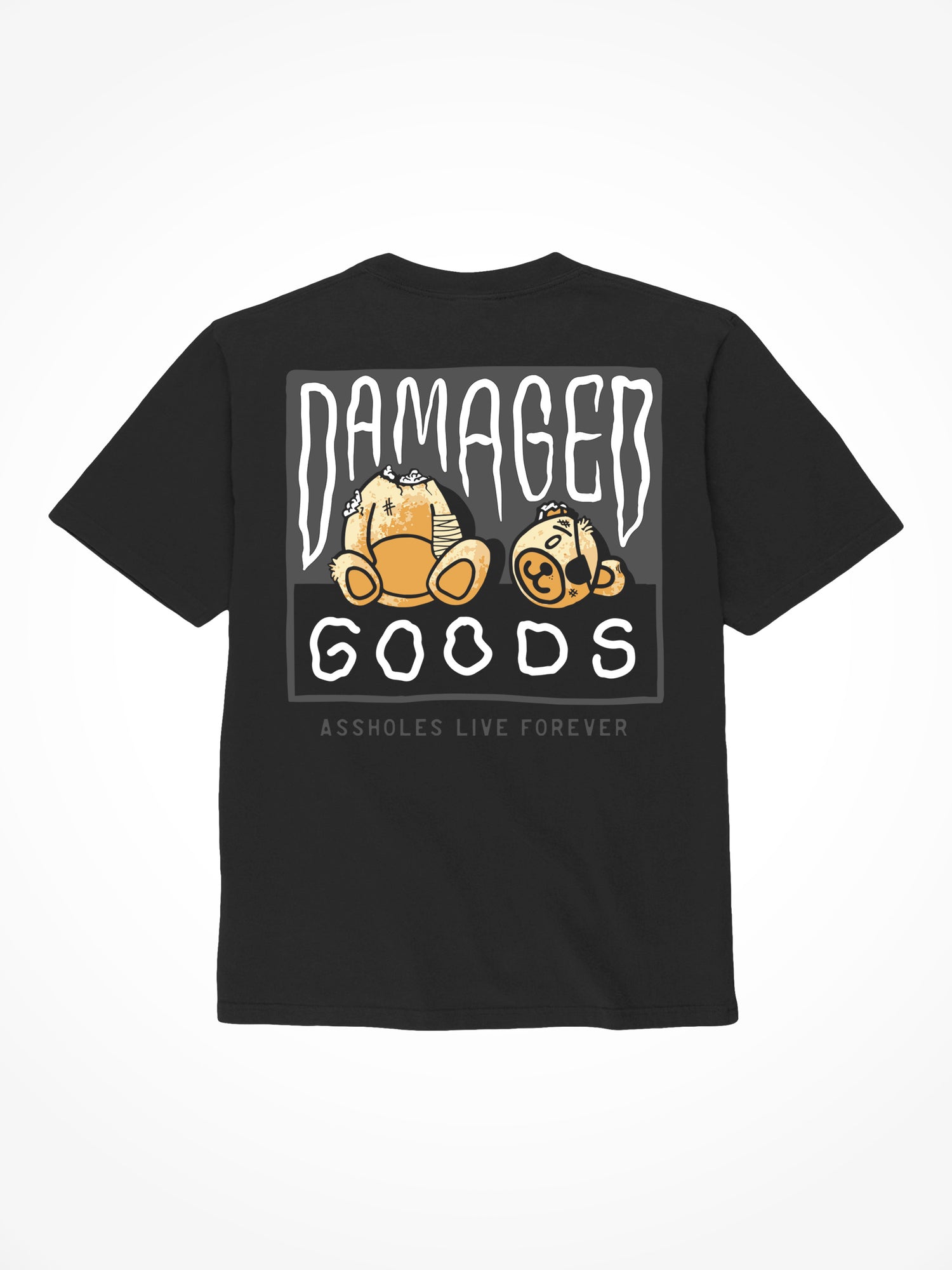 Damaged Goods Bear - Black T-Shirt