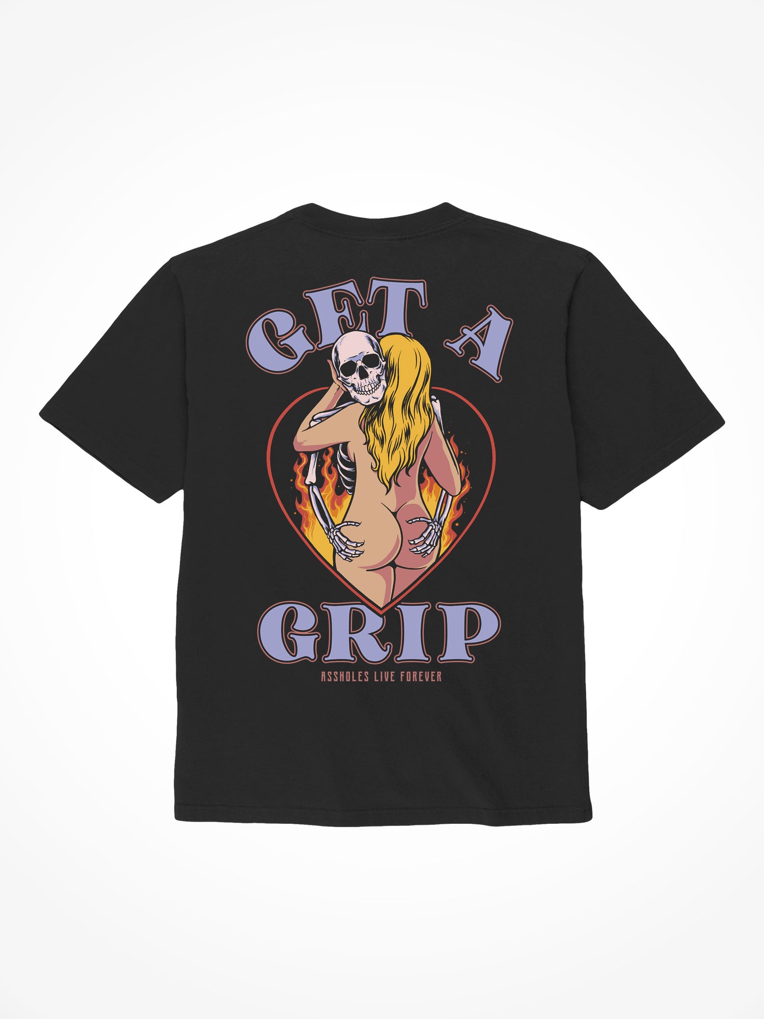 Get a Grip Skull - Black T-Shirt