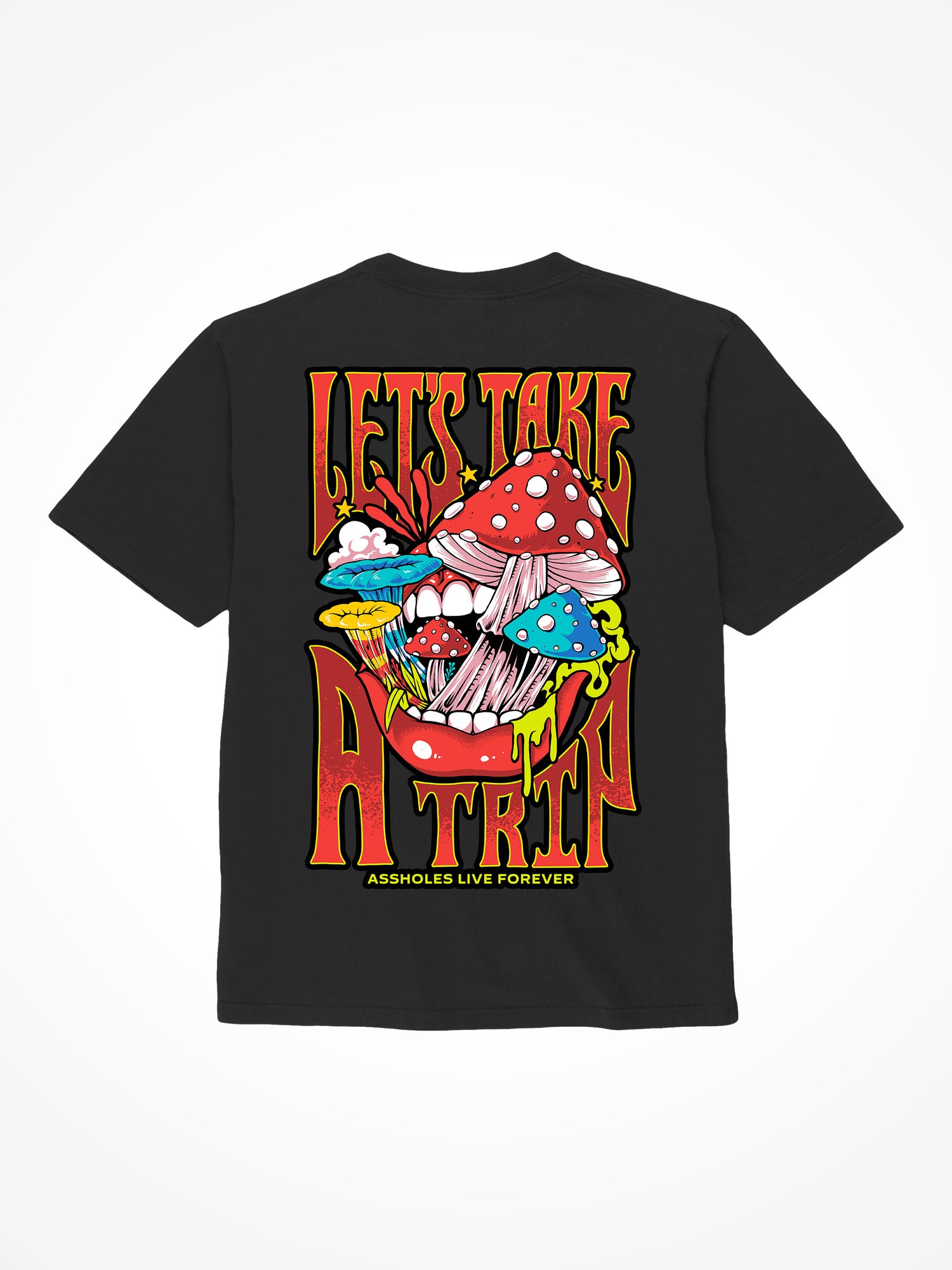 Let’s Take a Trip Shrooms - Black T-Shirt