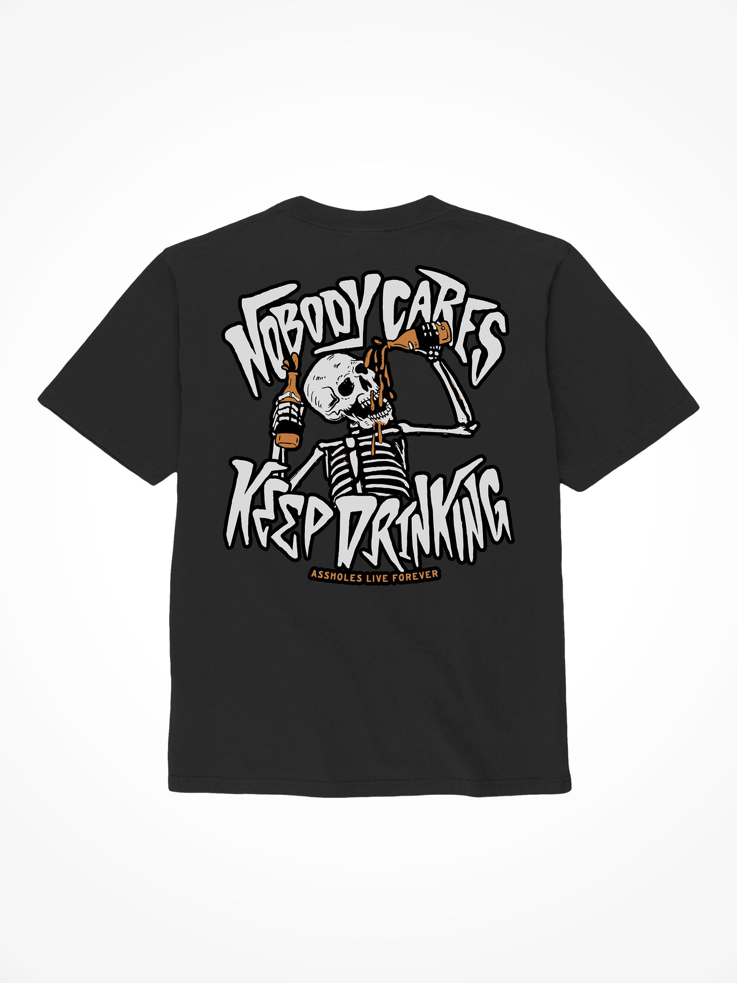 Nobody Cares Skeleton - Black T-Shirt