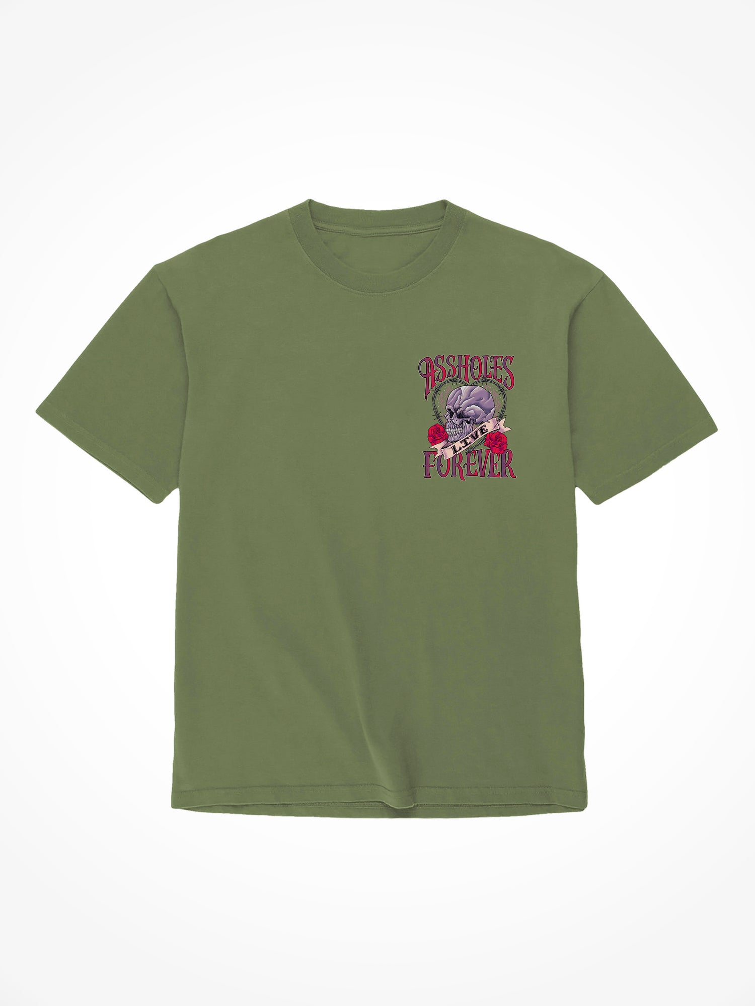 ALF Skull Heart - Military Green T-Shirt