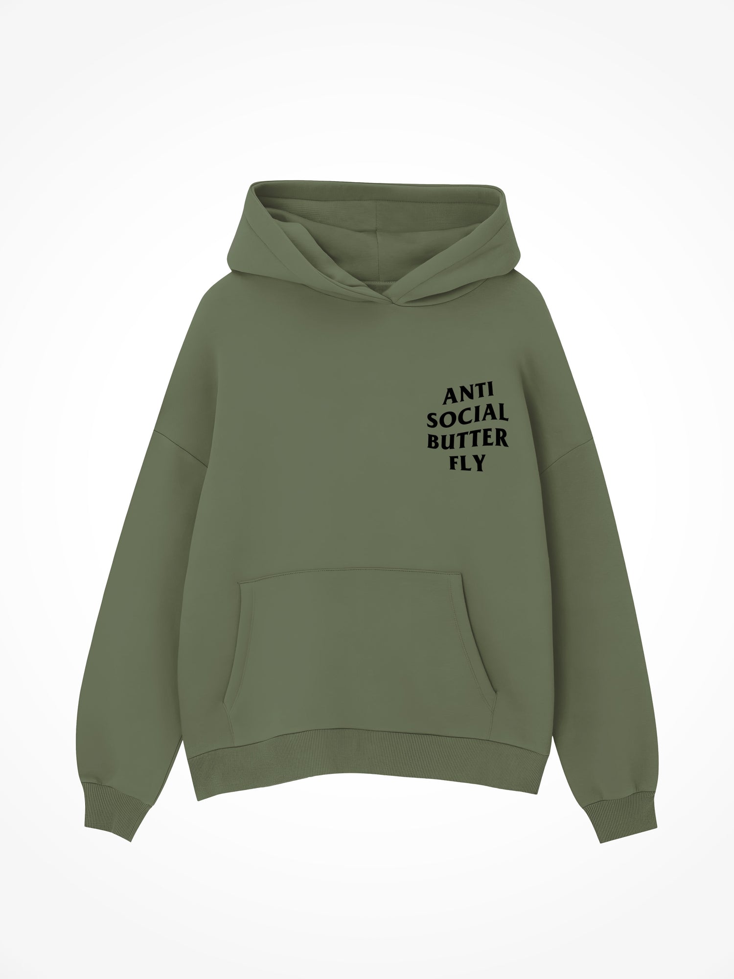 Anti Social Butterfly - Military Green Hoodie