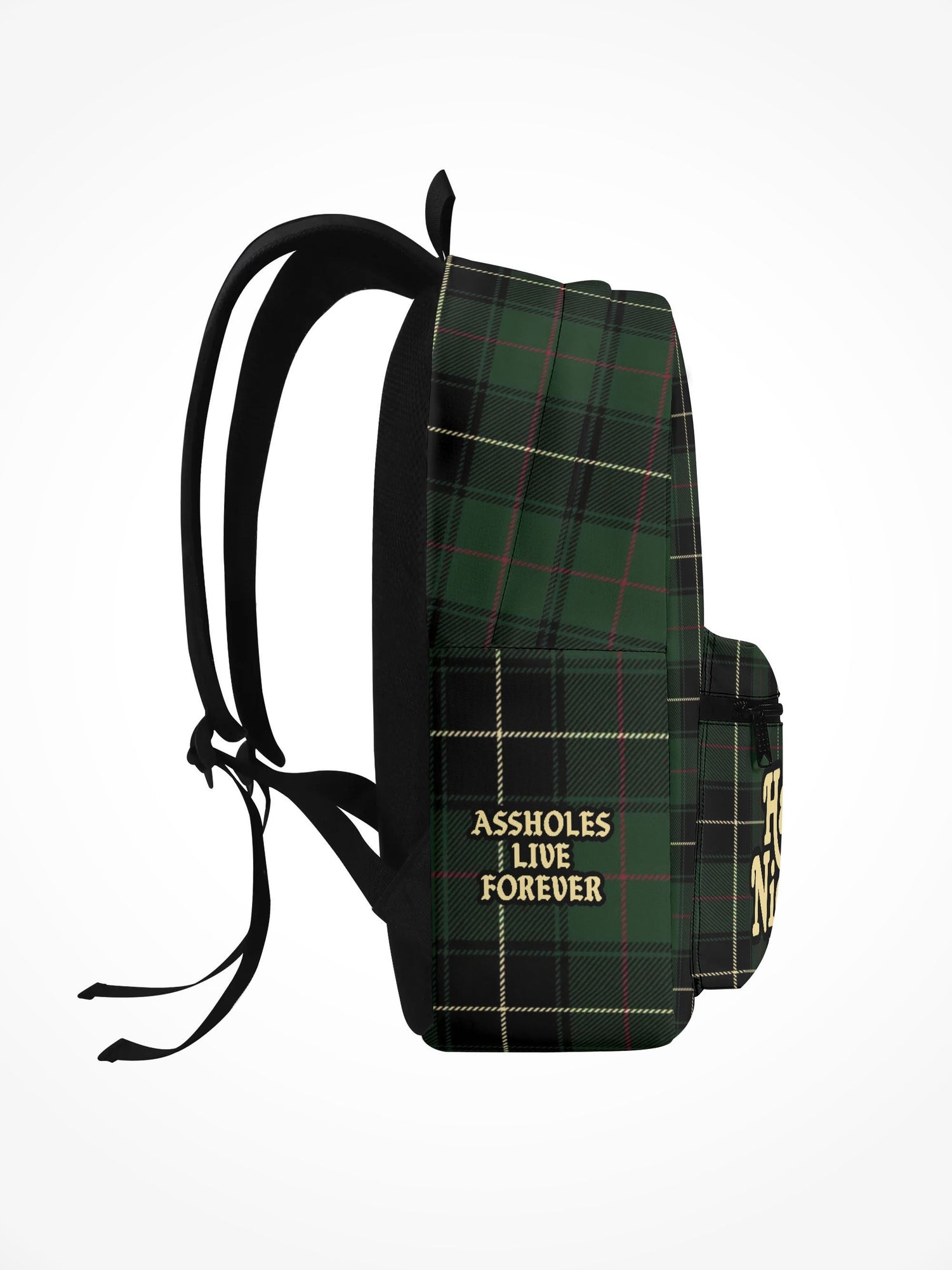 All Over Print Backpack - Have A Nice Trip Green Plaid