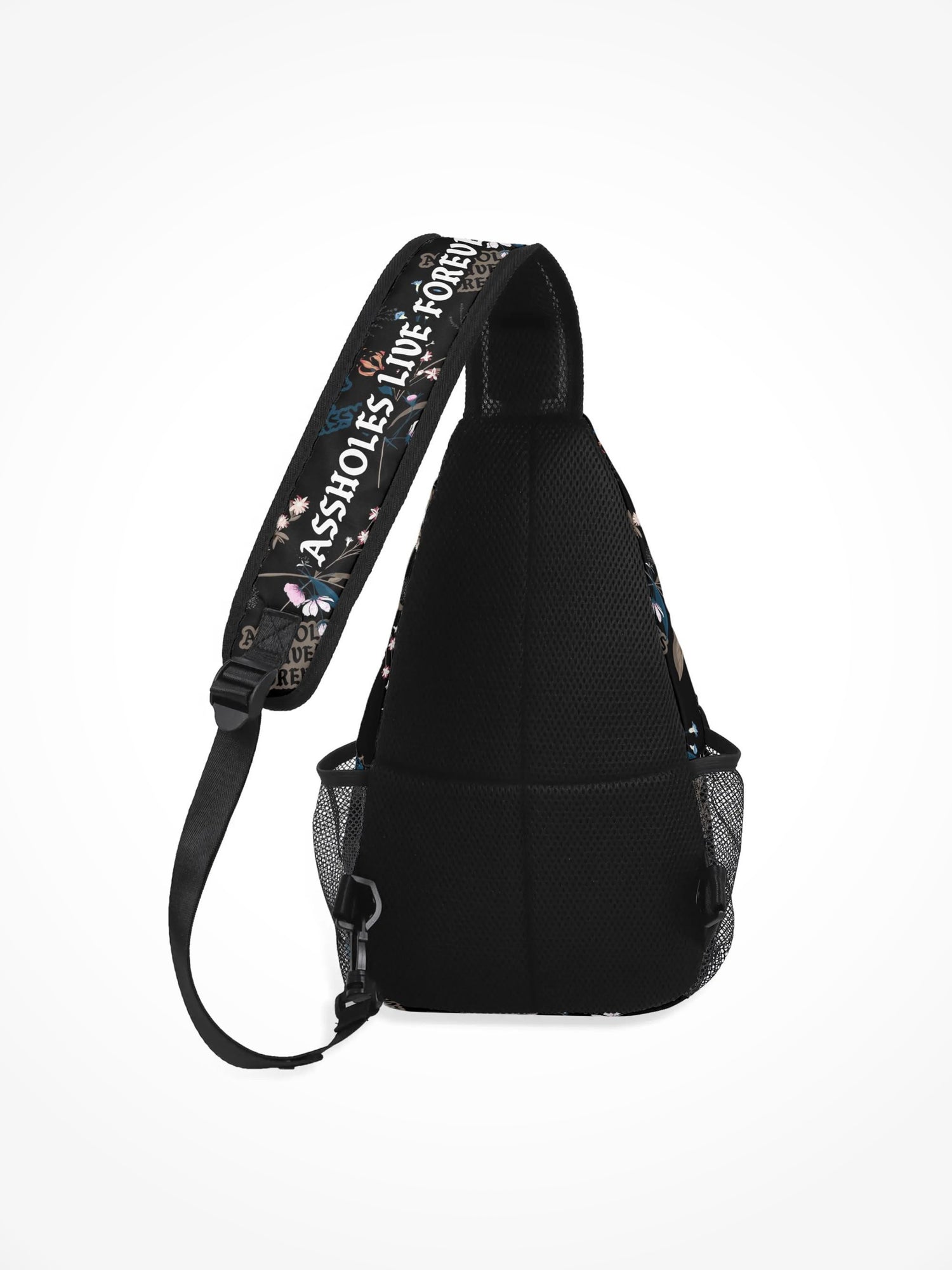 All-Over-Print Chest Crossbody Bag - Full Of Shit Flower Garden
