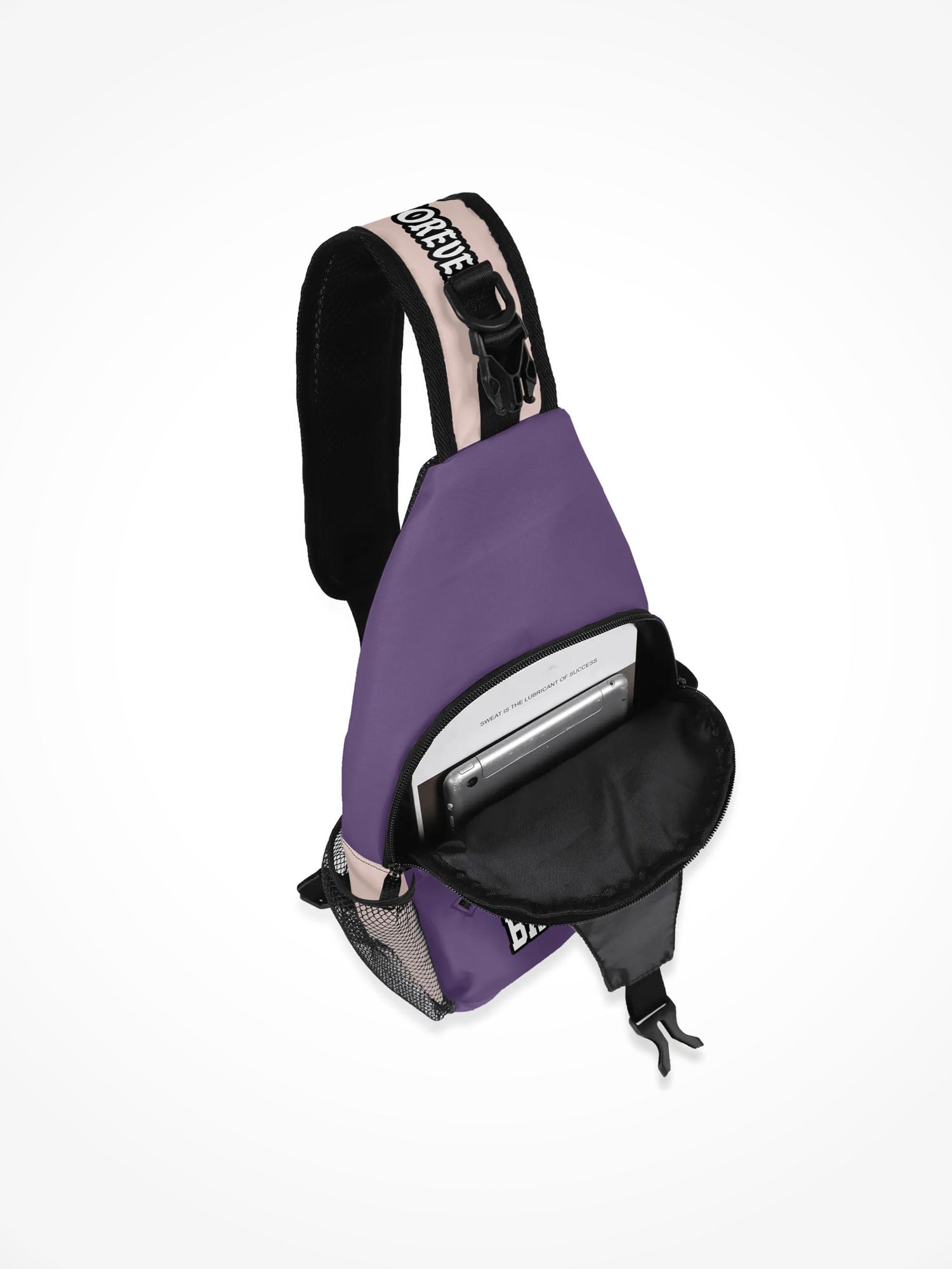 All-Over-Print Chest Crossbody Bag - Emotional Baggage Purple