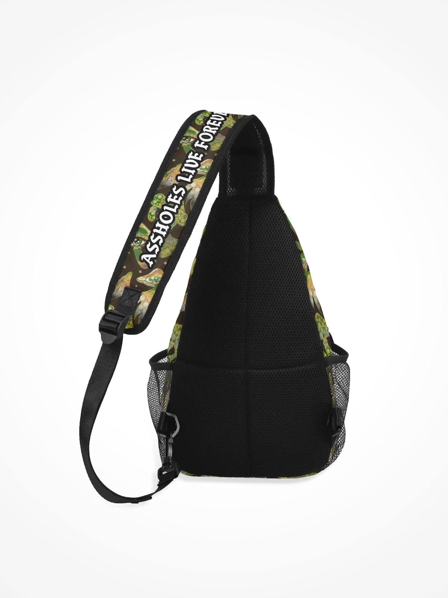 All-Over-Print Chest Crossbody Bag - Have A Nice Trip Green Mushroom