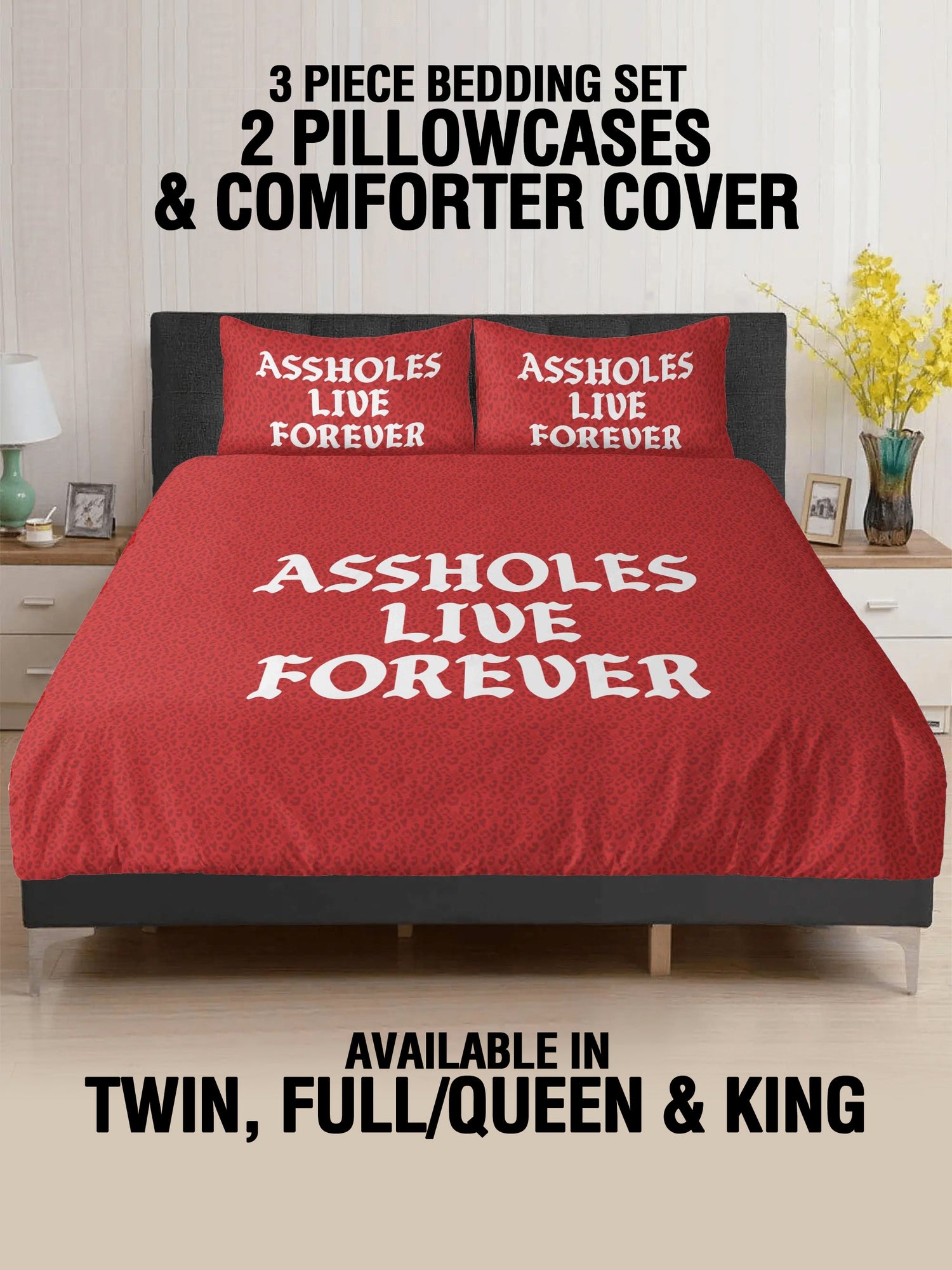3 Pcs Bed - ALF OG RED CHEETAH