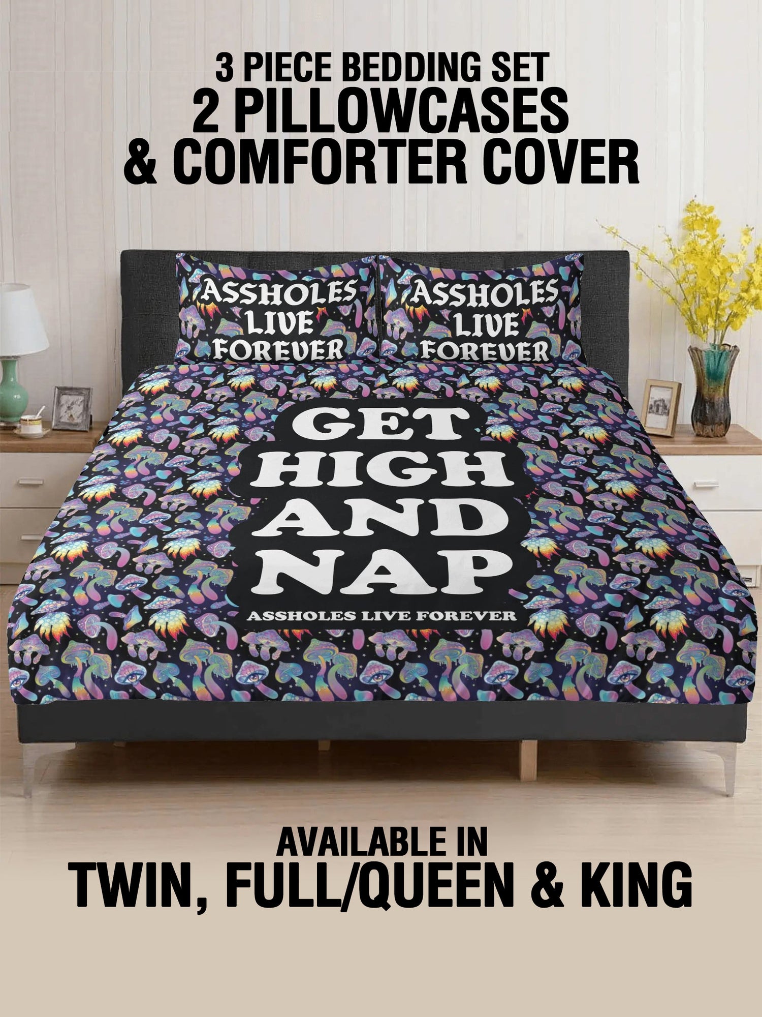 3 Pcs Bed - HIGH NAP MUSHROOM