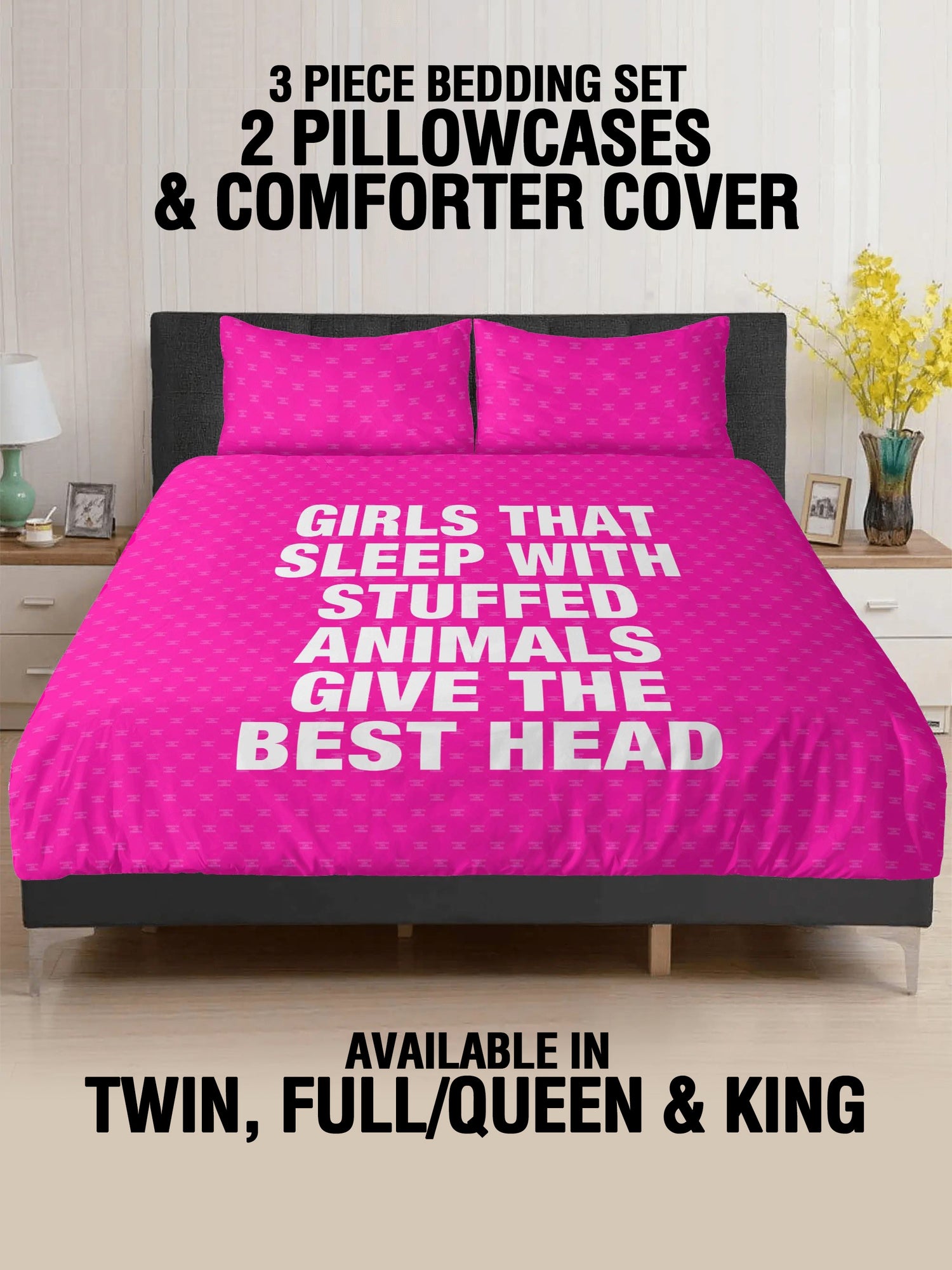 3 Pcs Bed - STUFFED ANIMALS - PINK