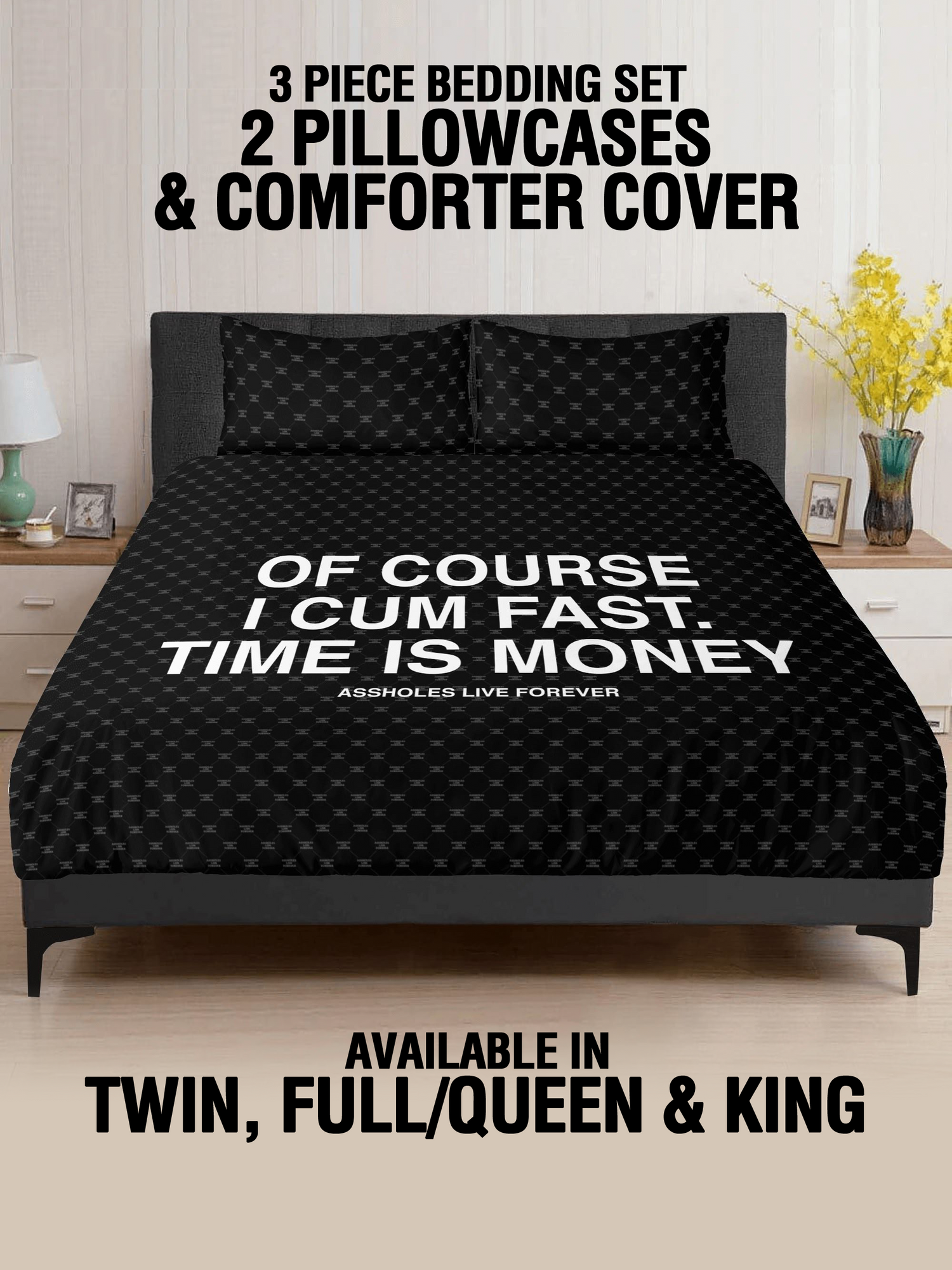 3 Pcs Bed Set - Time Is Money