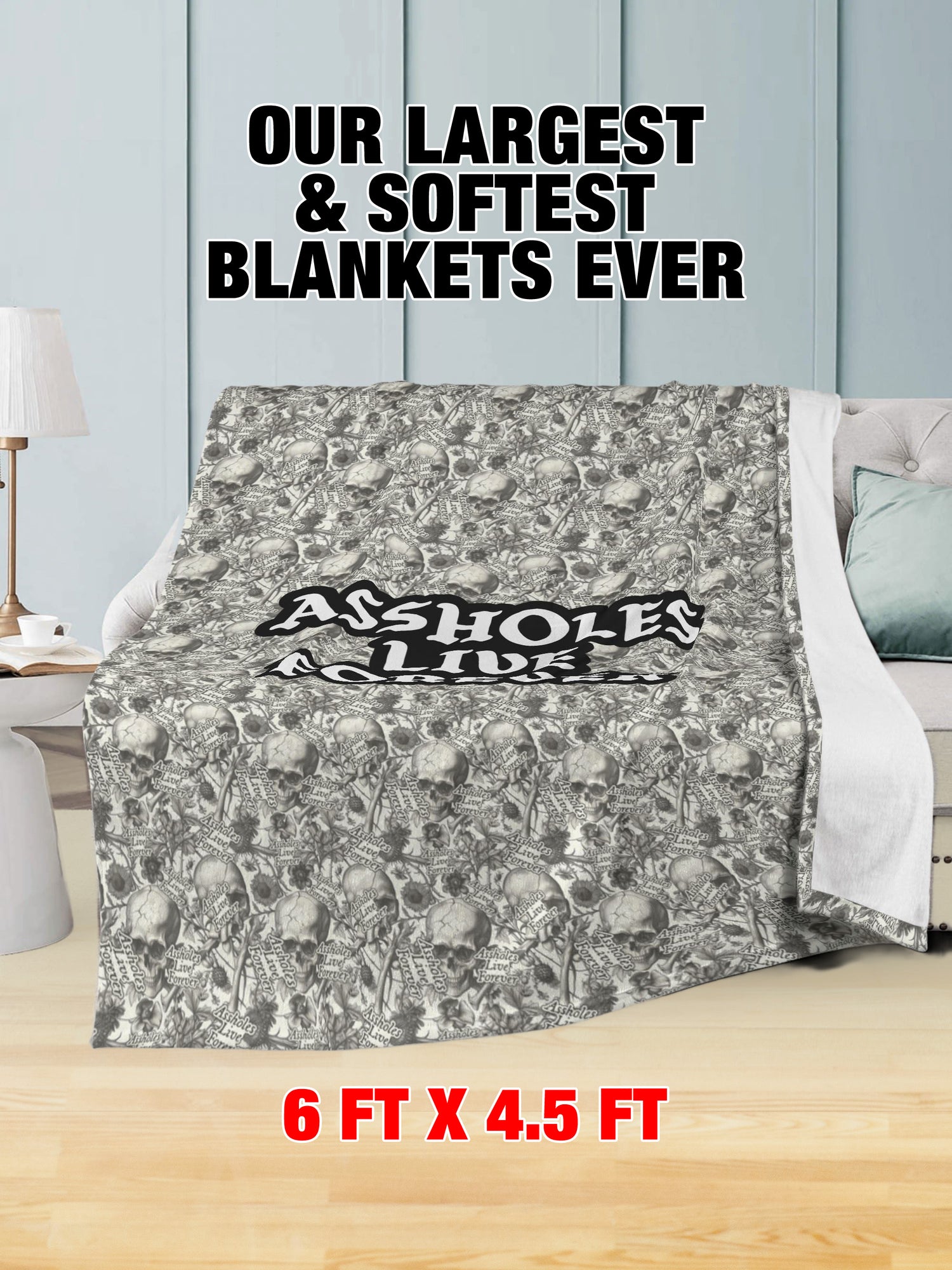 Fleece Blanket - ALF Checkered Skull