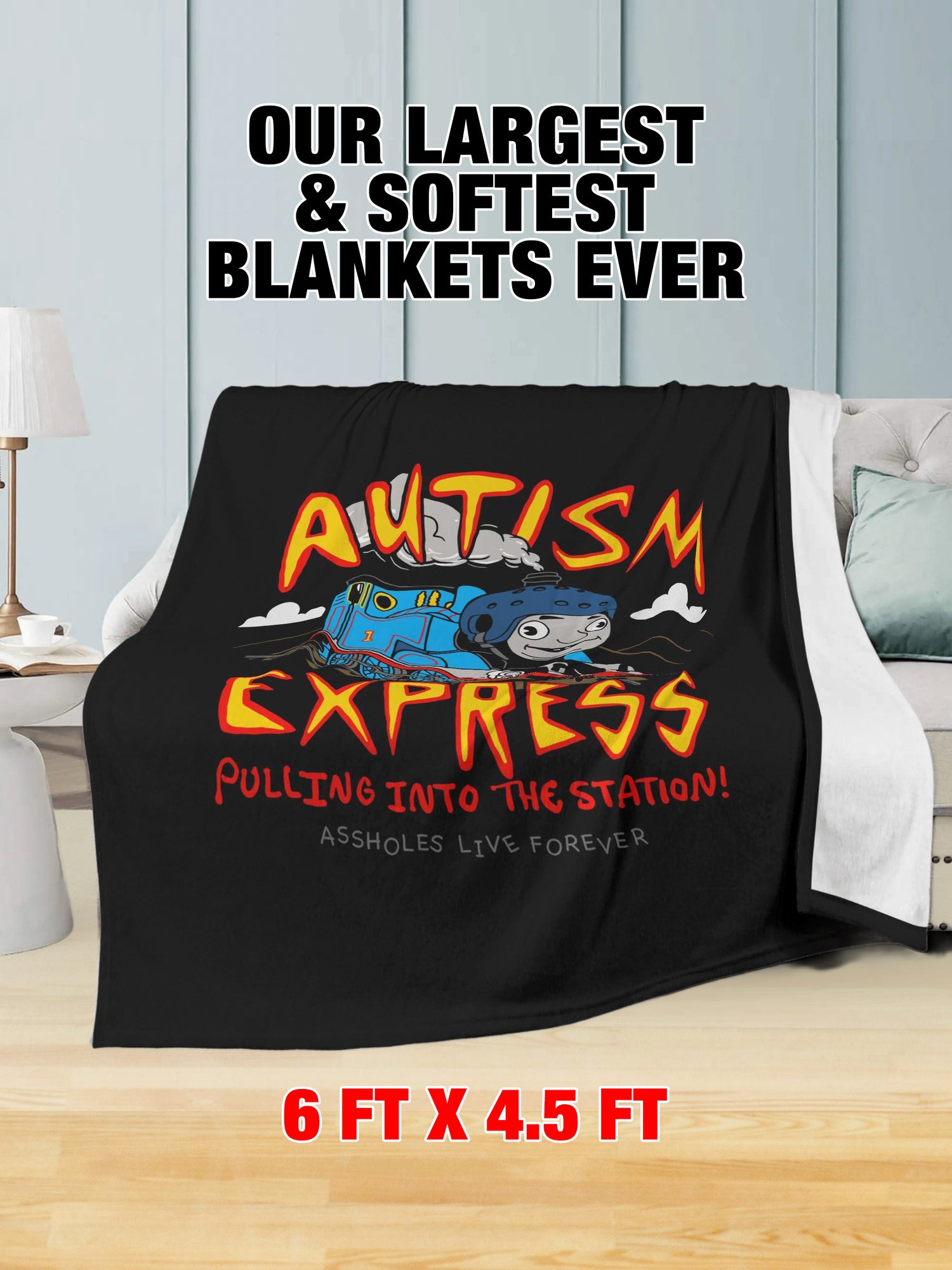 Fleece Blanket - Autism Express Black