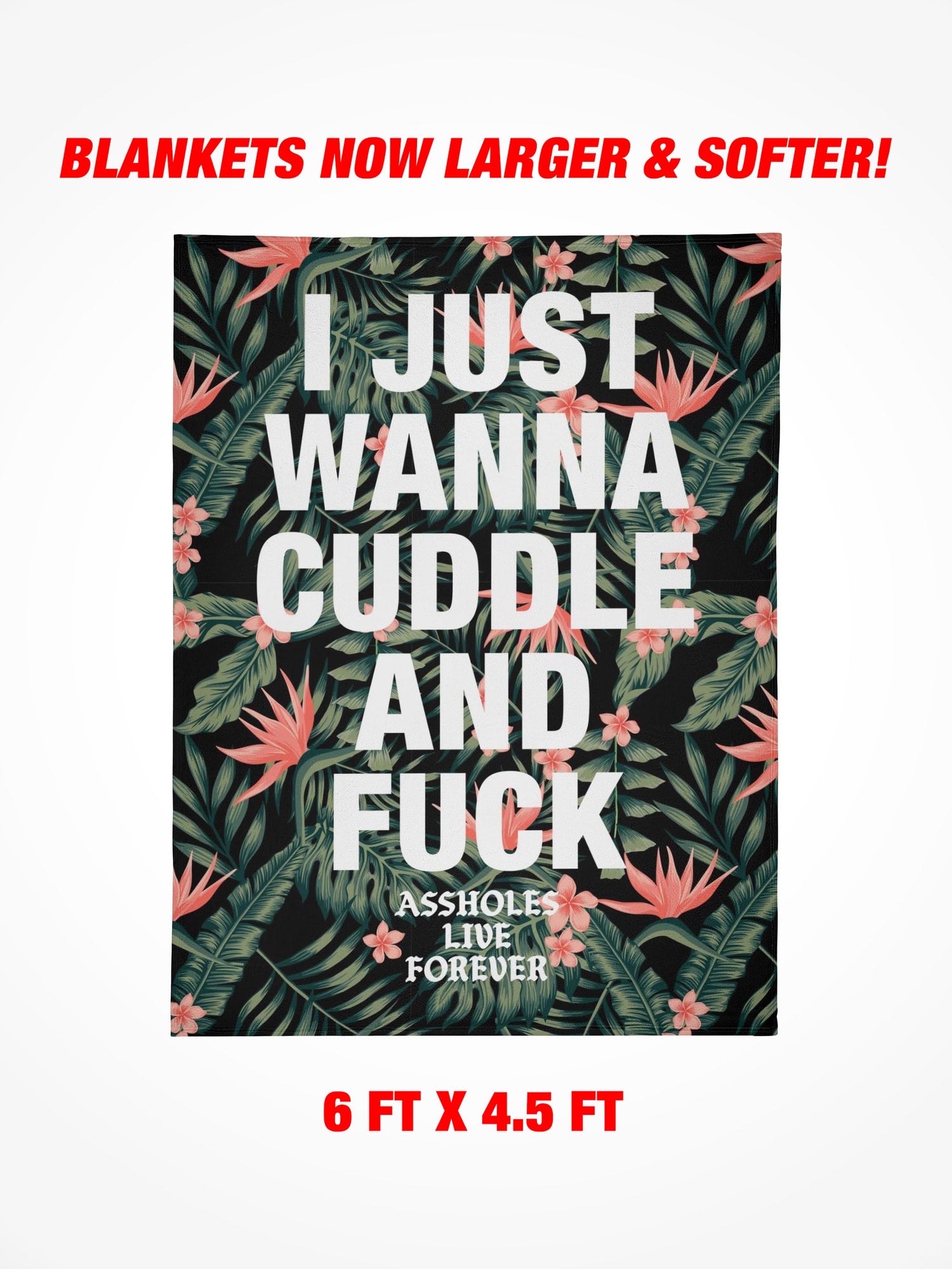 Fleece Blanket - I Just Wanna Cuddle Tropical