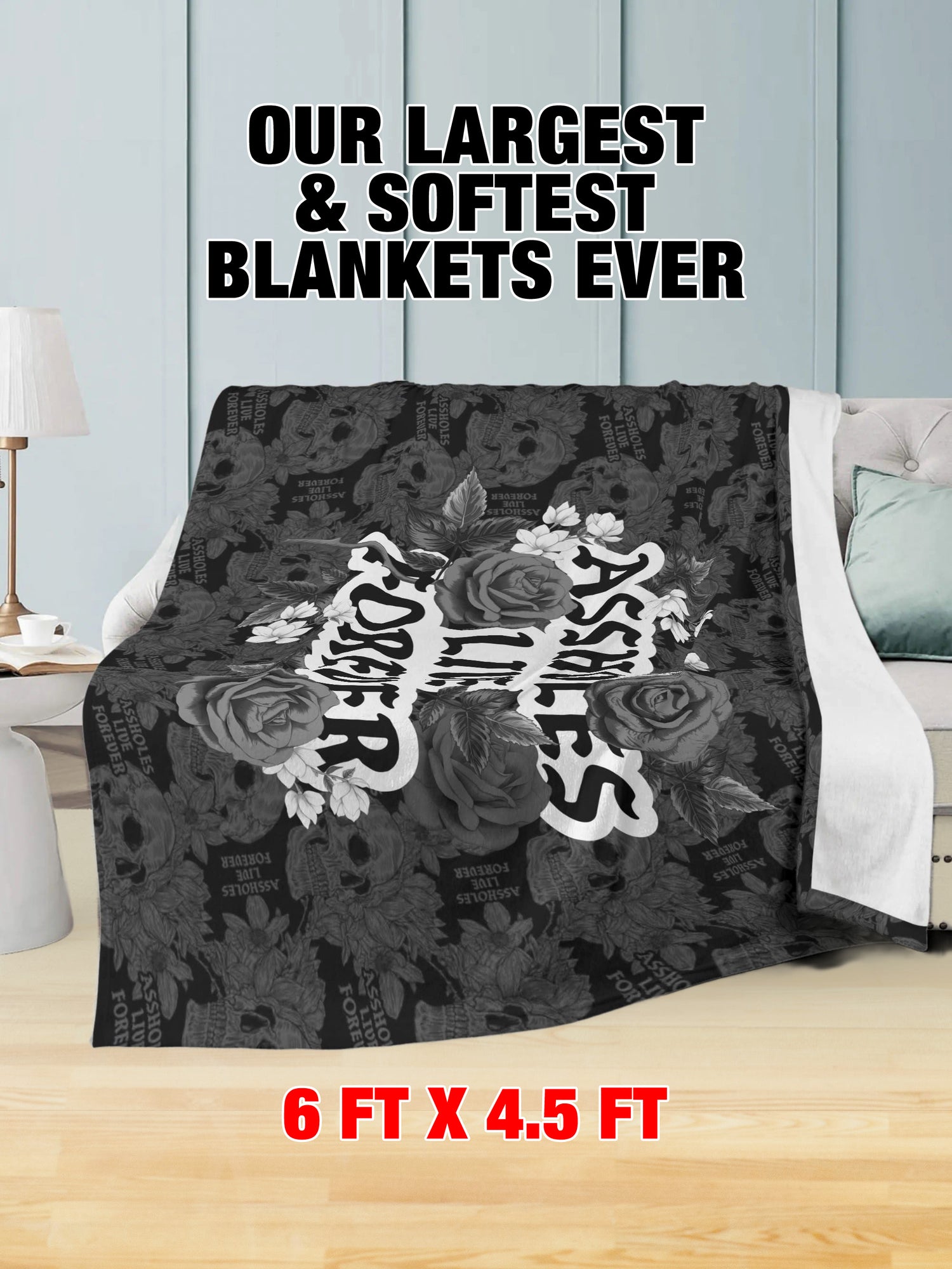 Fleece Blanket - ALF Black Roses