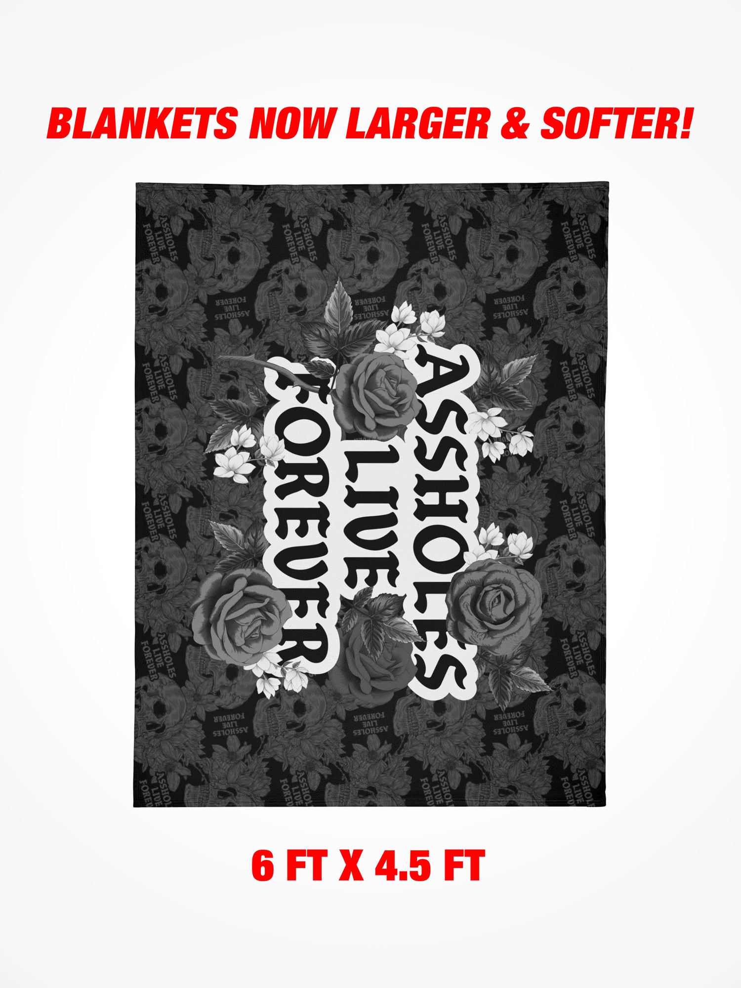 Fleece Blanket - ALF Black Roses