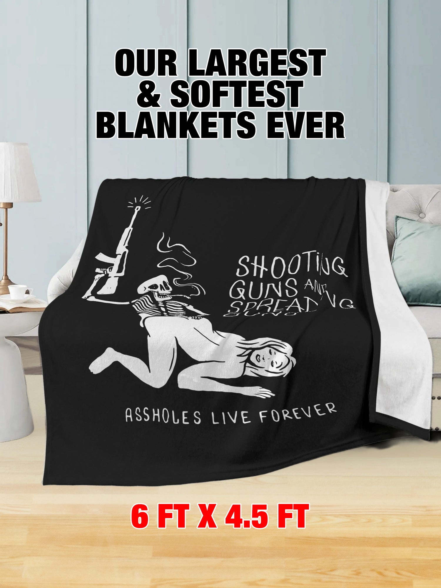 Fleece Blanket - SPREADING BUNS SHOOTING GUNS