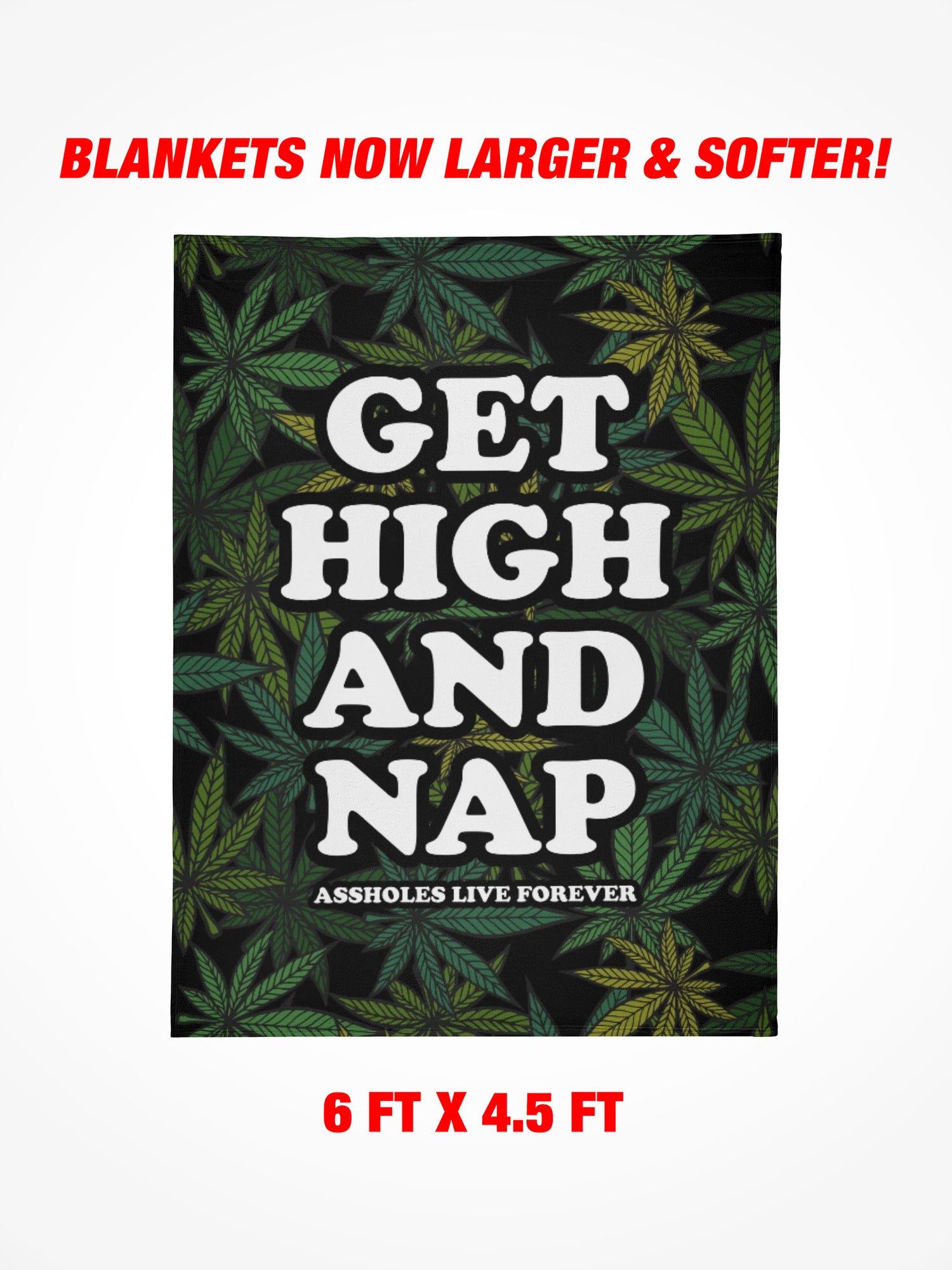 Fleece Blanket - Get High And Nap Leaves