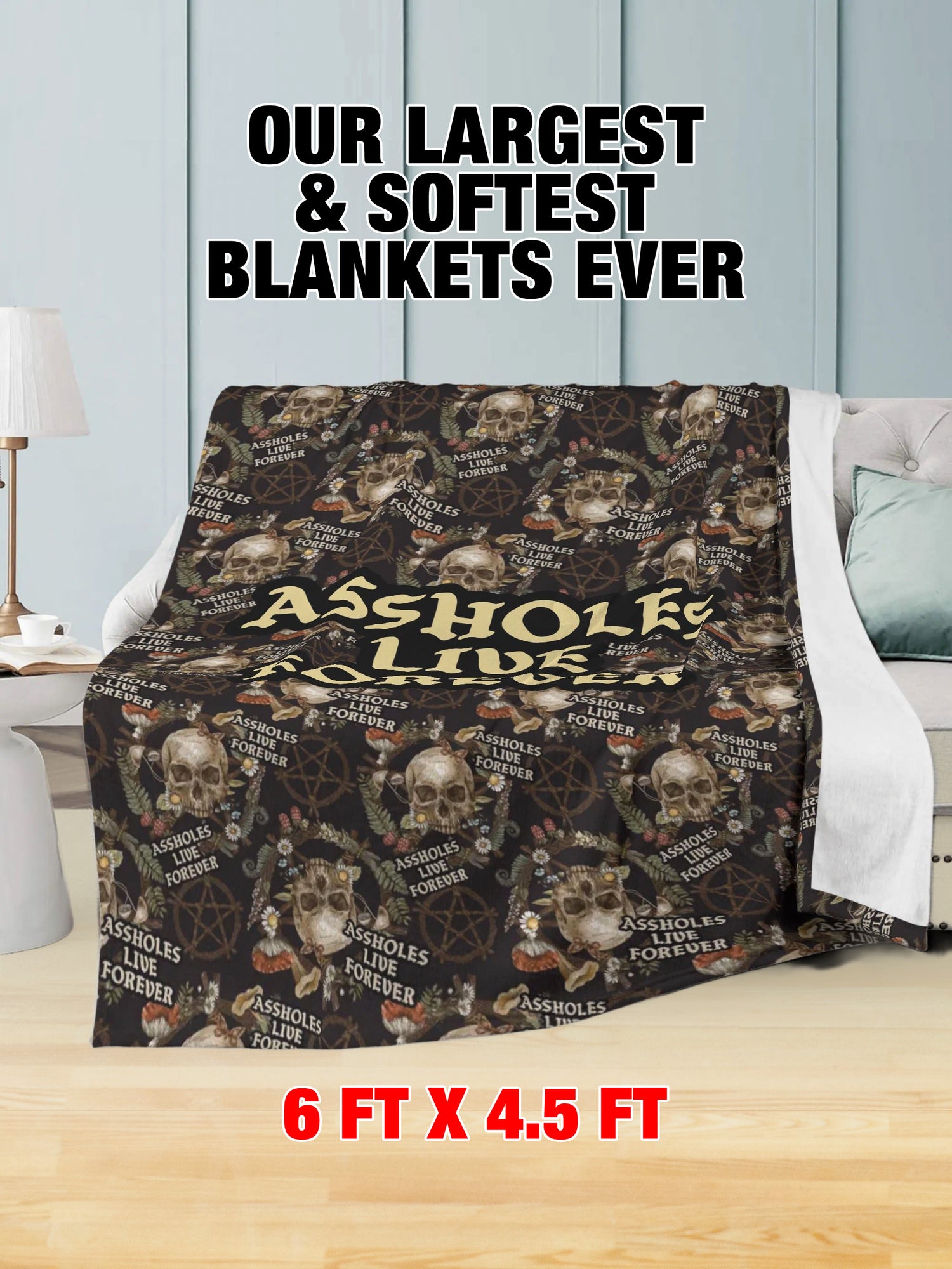 Fleece Blanket - Skull Pentagram