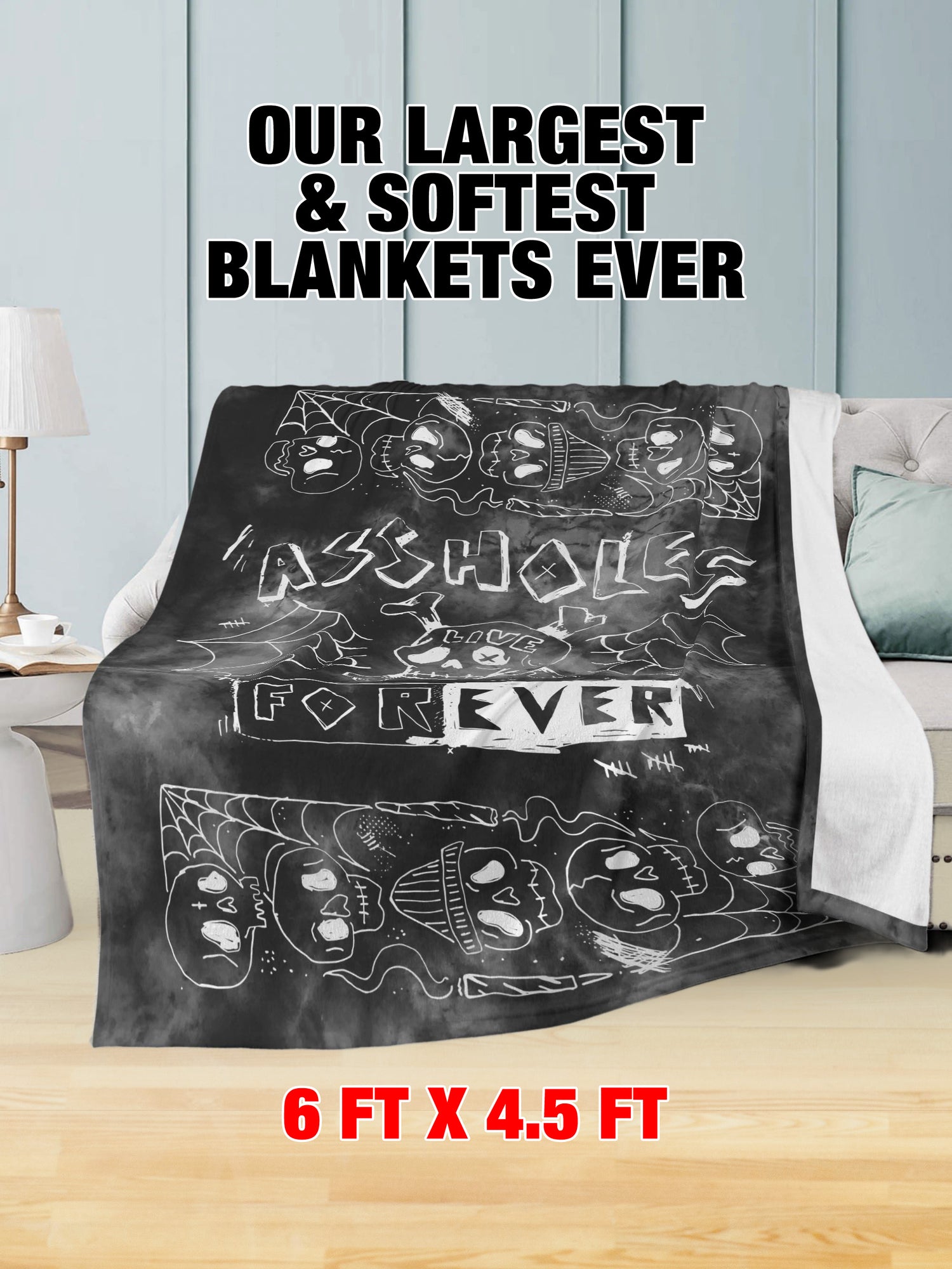 Fleece Blanket - ALF Web Grey Tie Dye