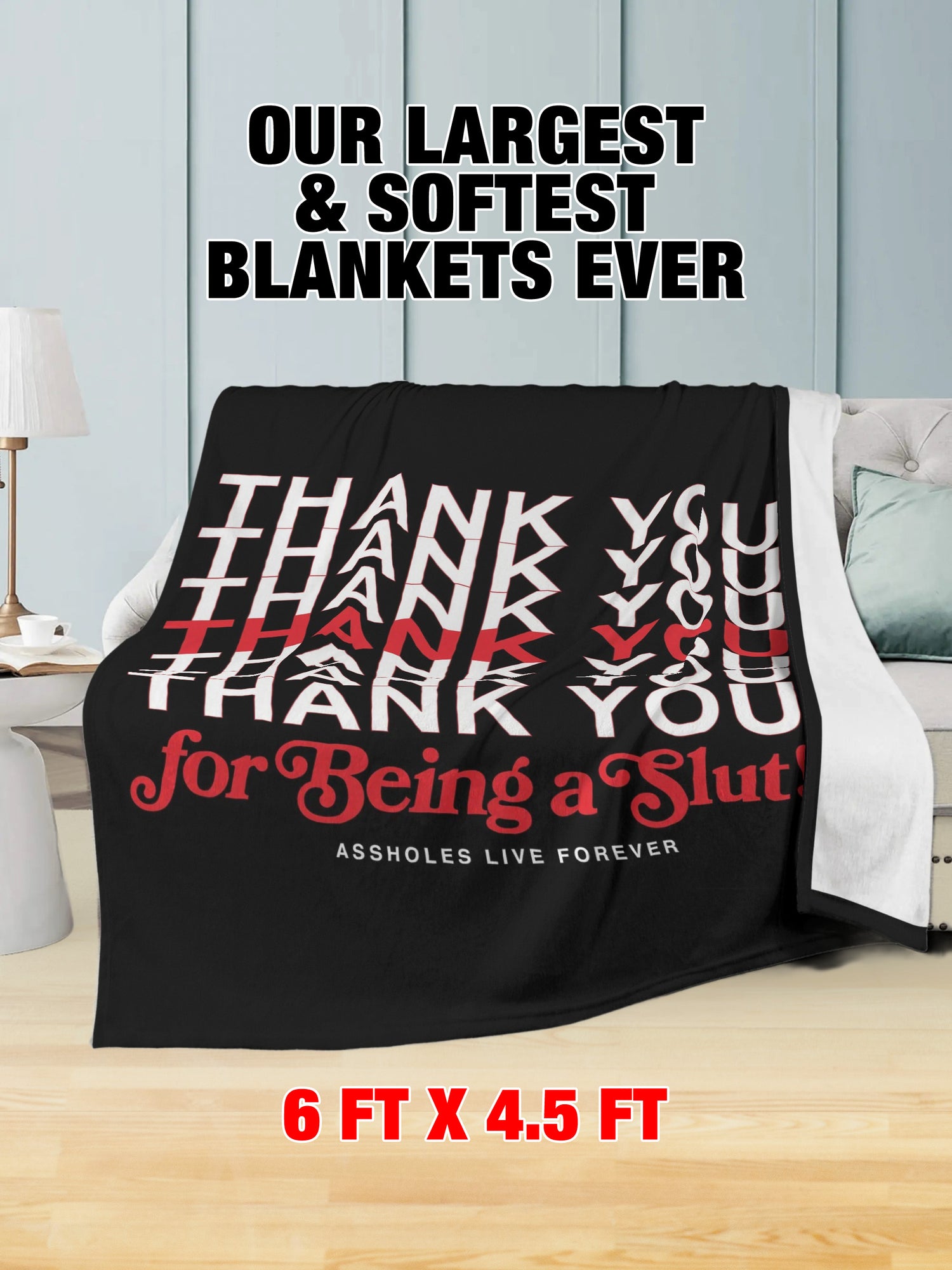 Fleece Blanket - THANK YOU FOR BEING A SLUT