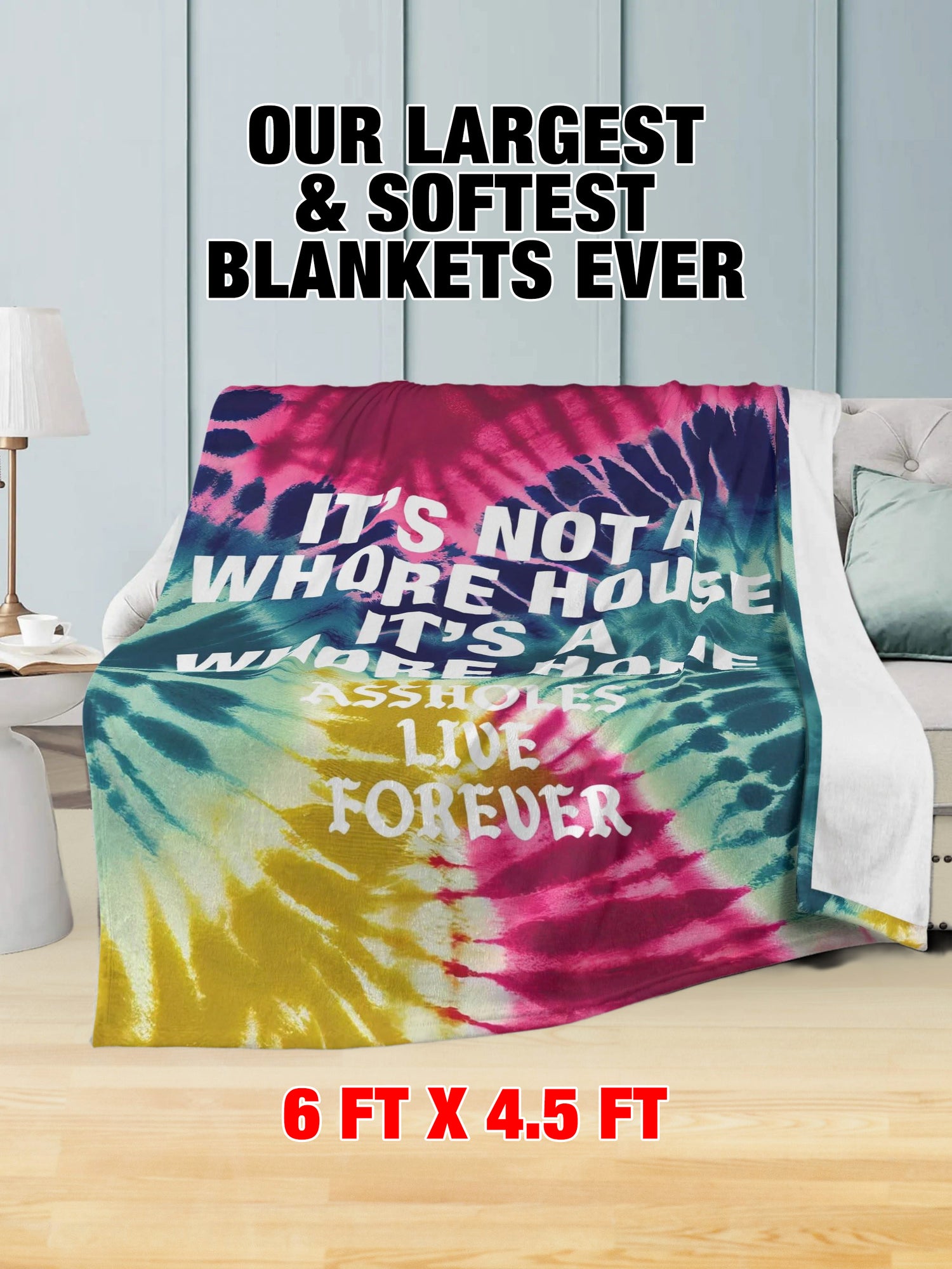 Fleece Blanket - Whore Home Round Tie Dye