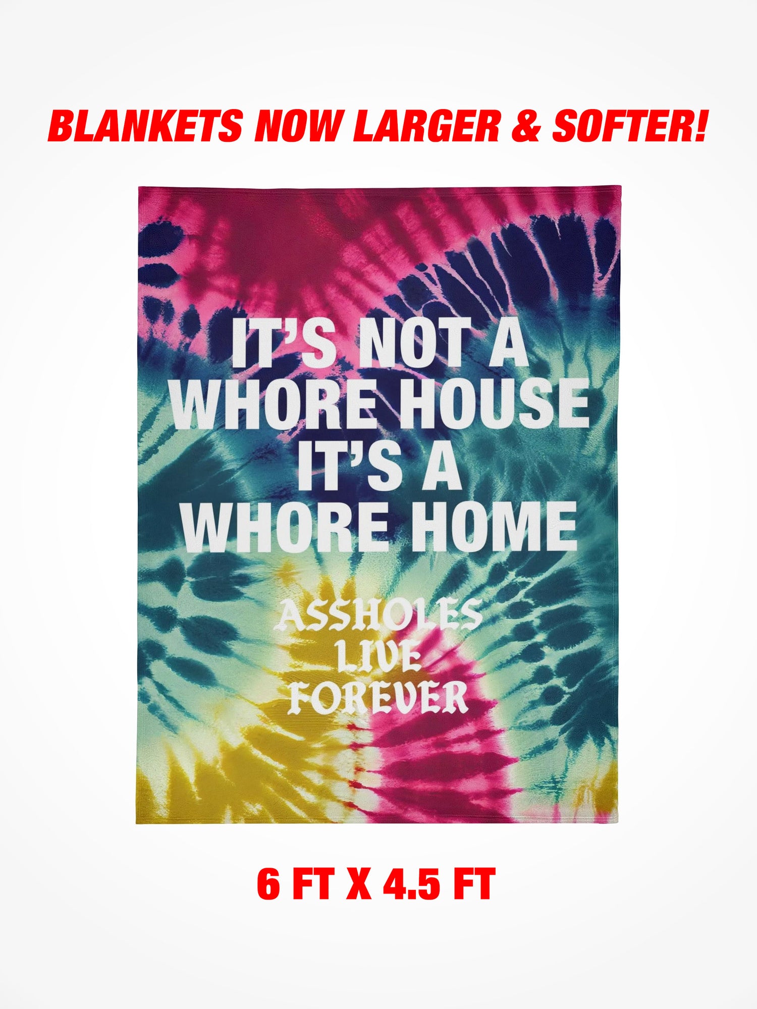 Fleece Blanket - Whore Home Round Tie Dye