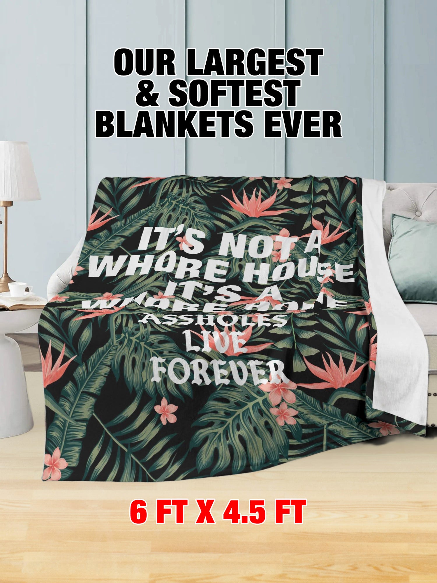 Fleece Blanket - Whore Home Tropical