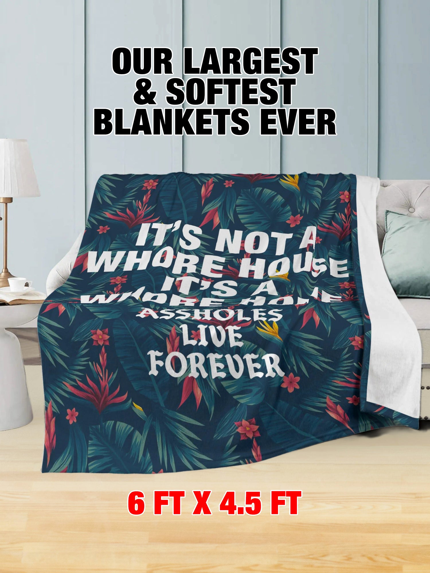 Fleece Blanket - Whore Home Dark Tropical