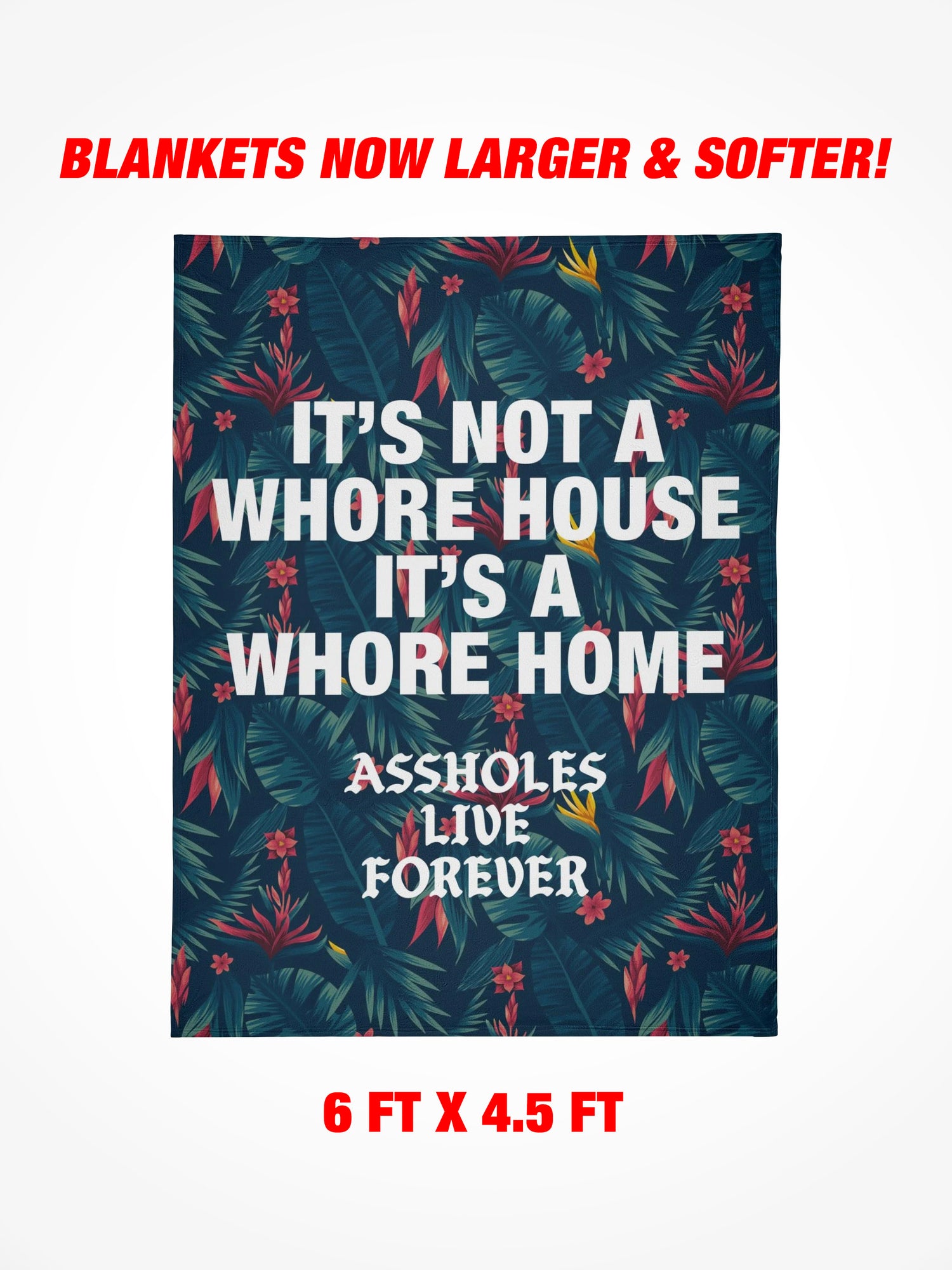 Fleece Blanket - Whore Home Dark Tropical