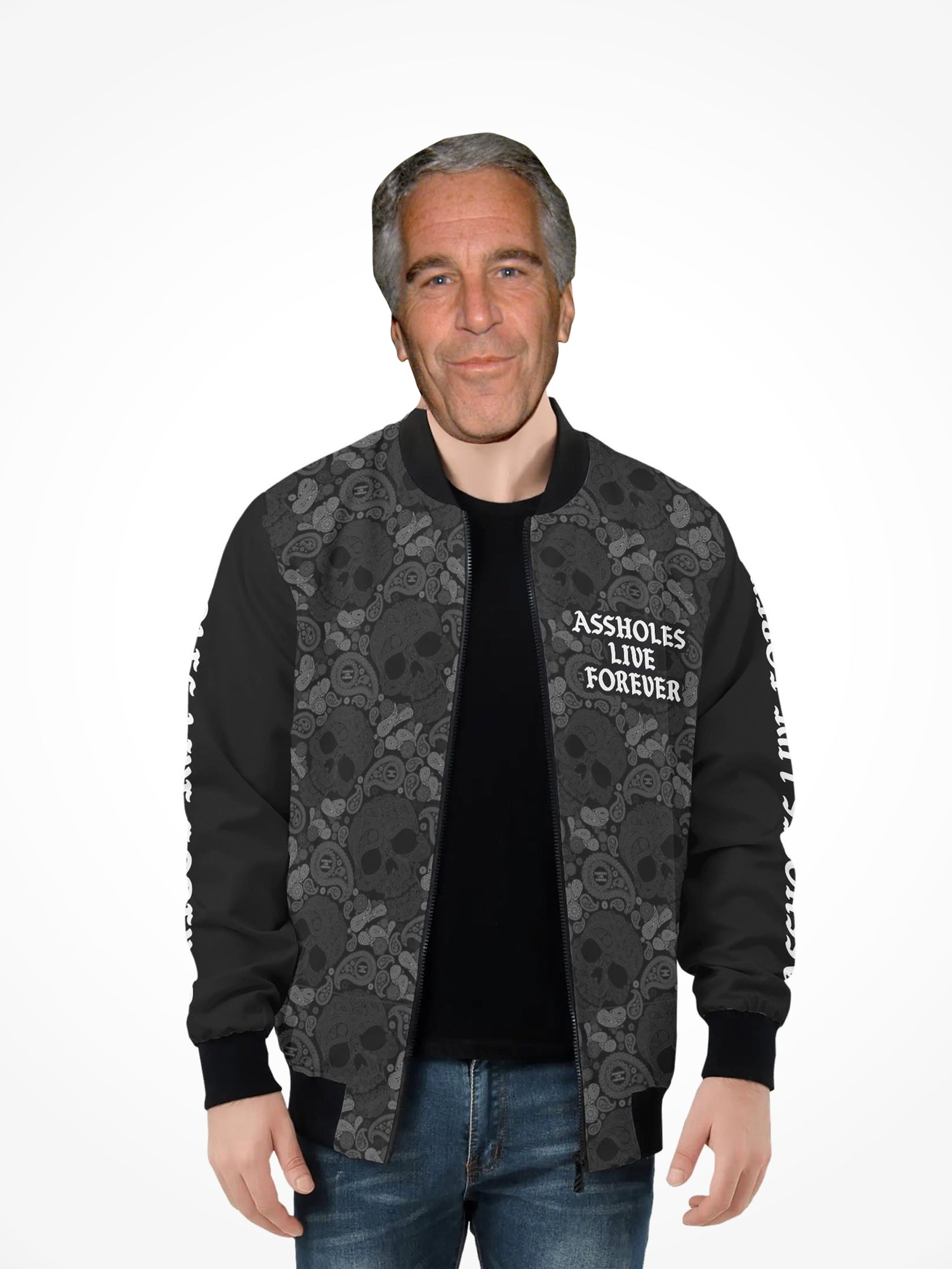 Mens All Over Print Zip Bomber Jacket - ALF Spray Paint Heart
