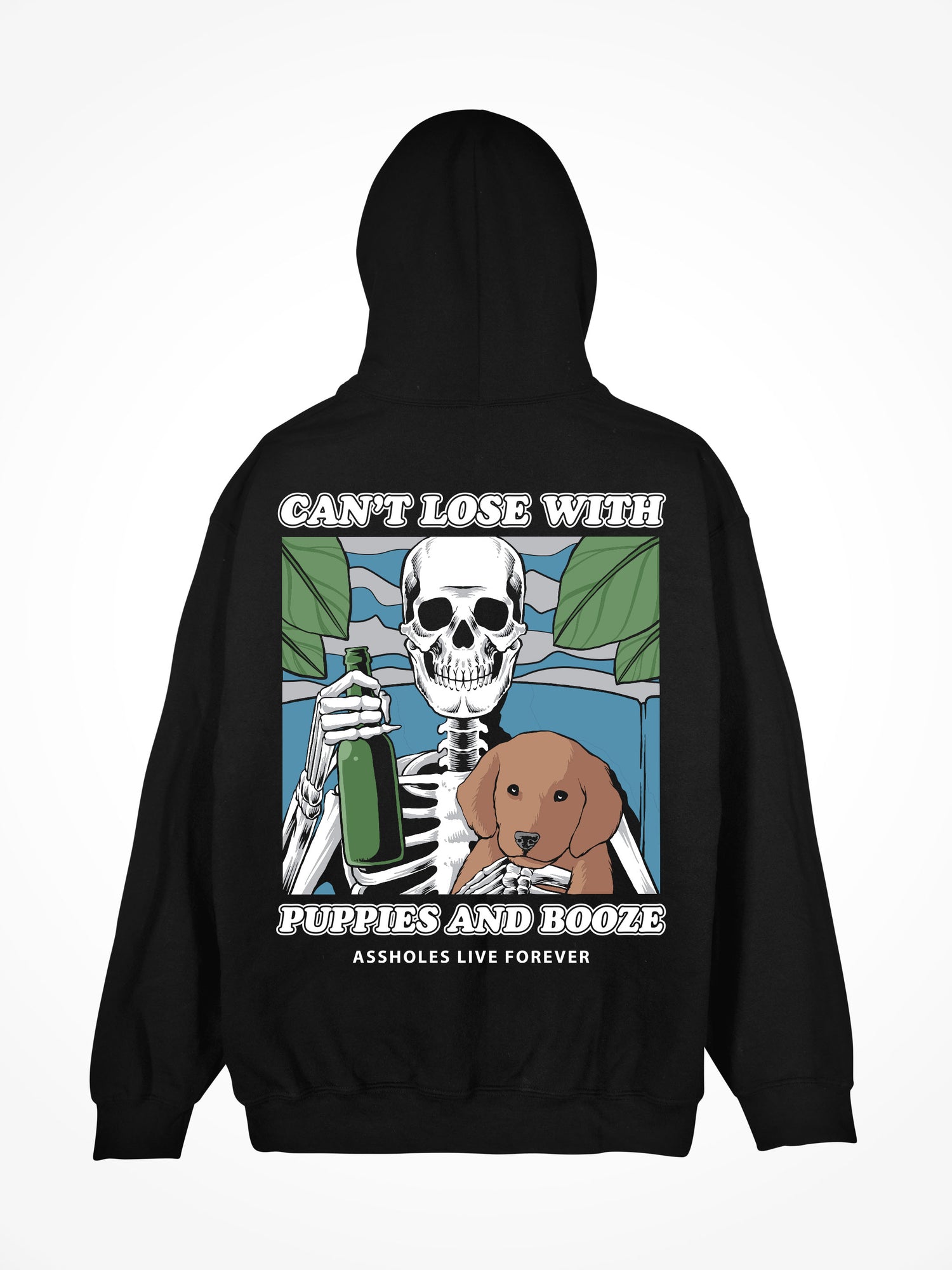 Puppies And Booze - Black Hoodie
