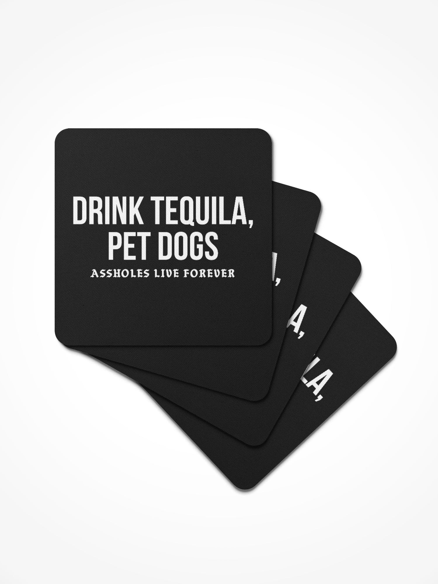 Rubber Coaster 4 Pack - TEQUILA DOGS