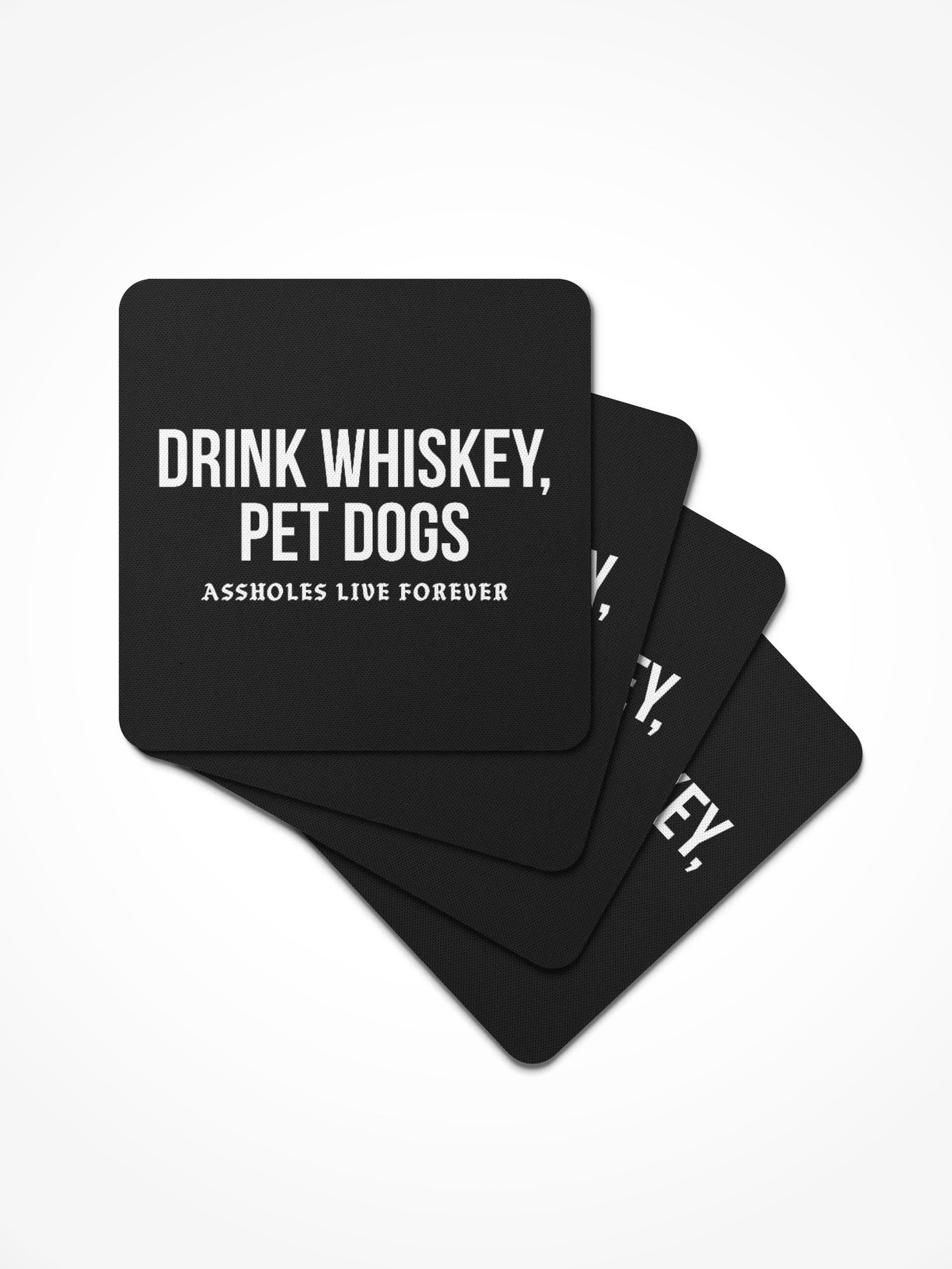 Rubber Coaster 4 Pack - WHISKEY DOGS