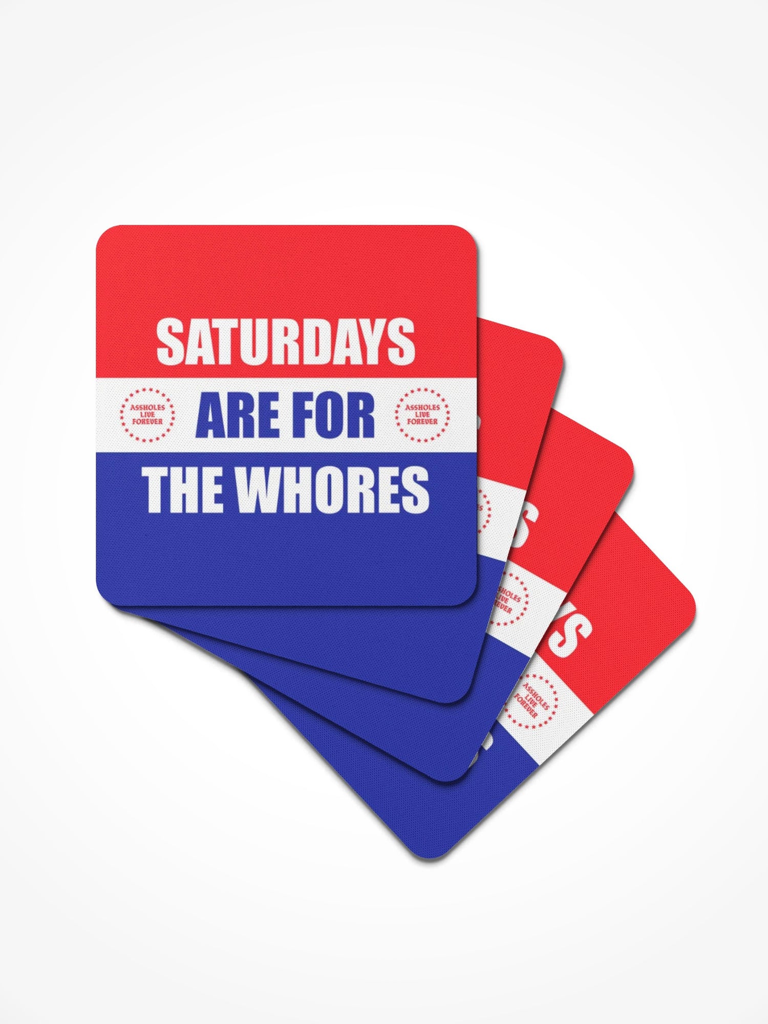 Rubber Coaster 4 Pack - SATURDAYS WHORES