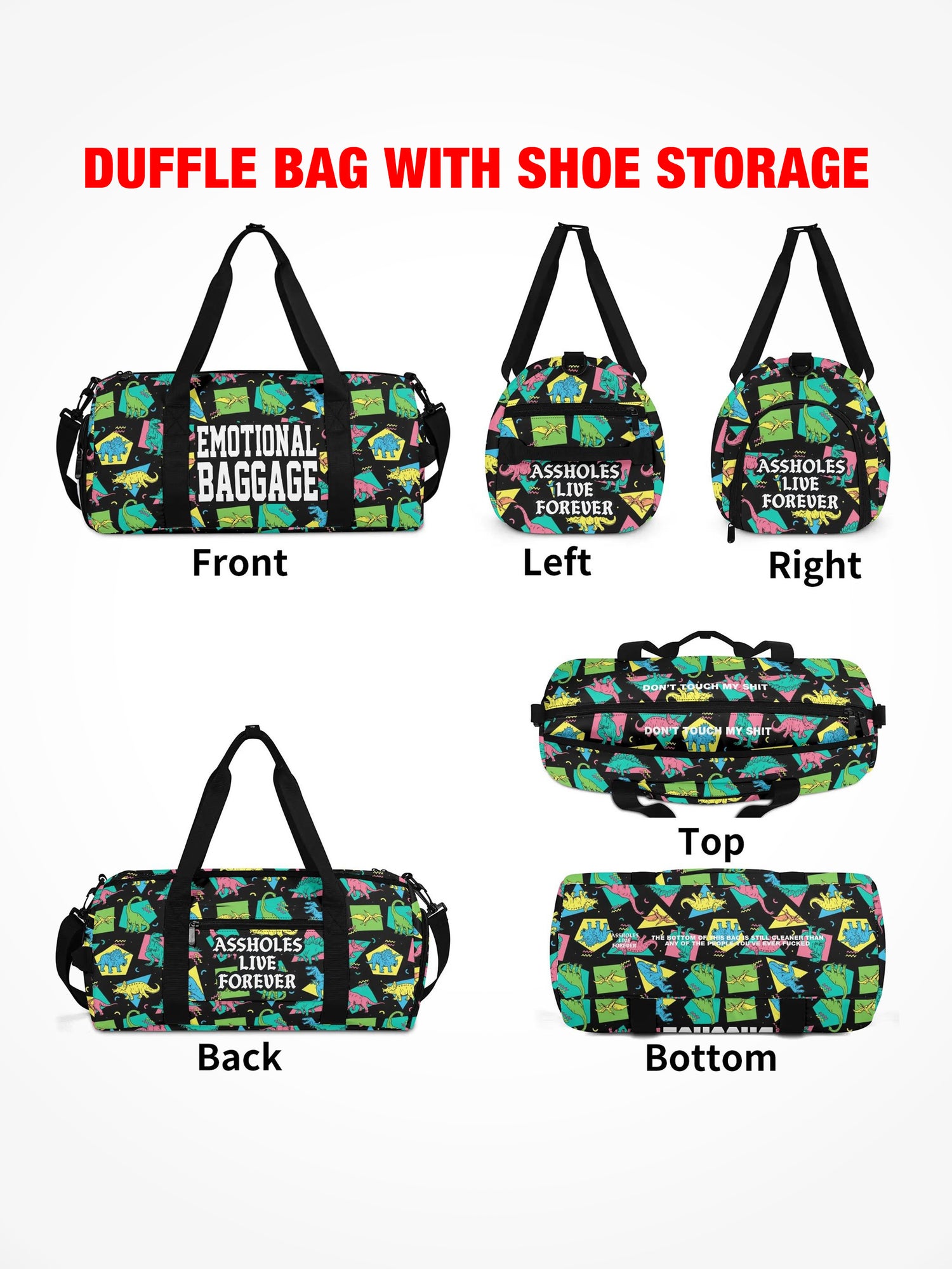 Duffle Bag - EMOTIONAL BAGGAGE - 90s Dinos