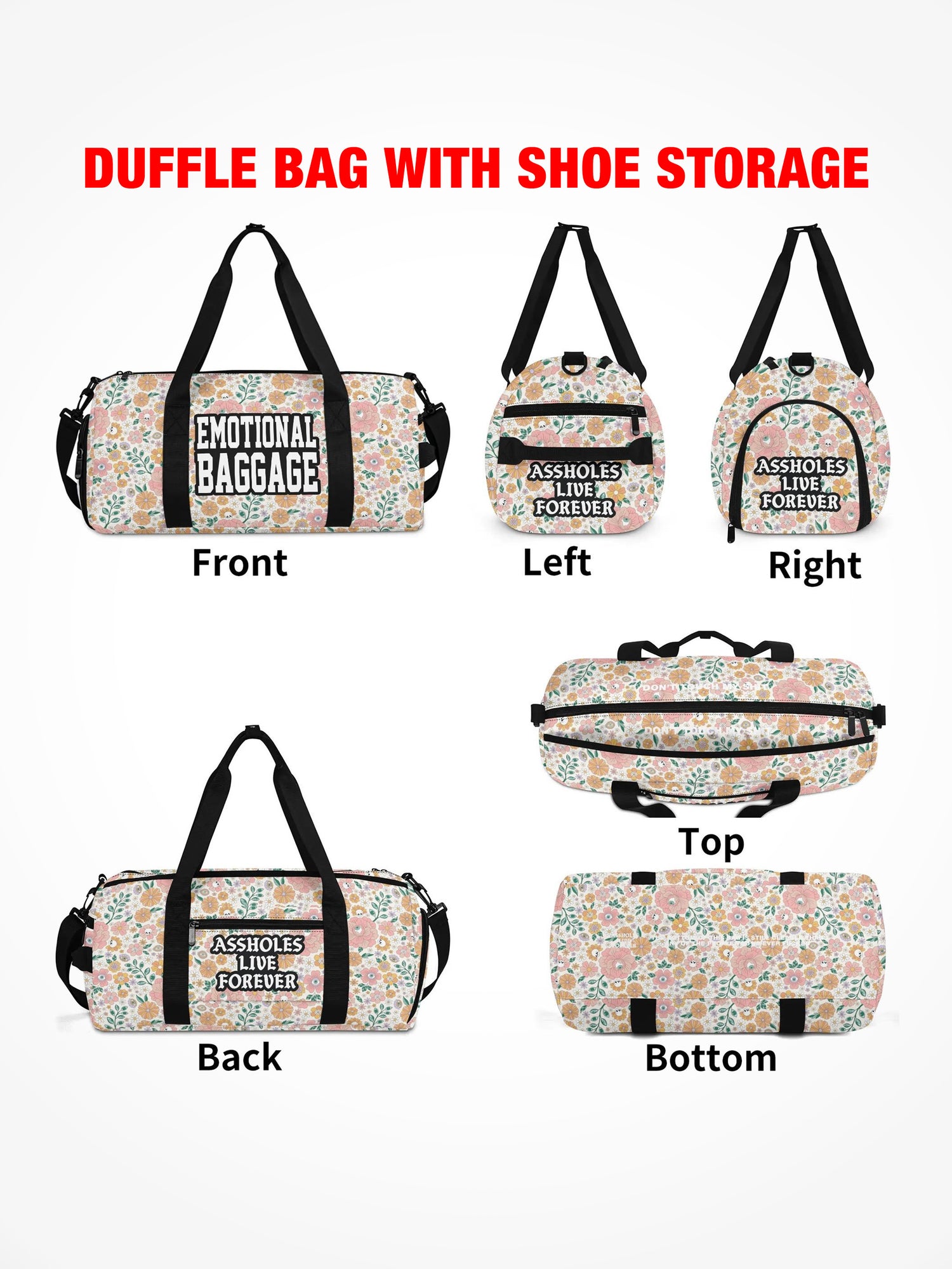 Duffle Bag - EMOTIONAL BAGGAGE - Daisy Skull