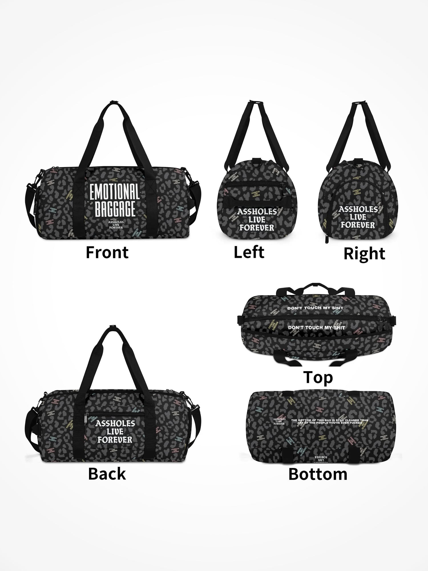 Duffle Bag - EMOTIONAL BAGGAGE BLACK LEOPARD